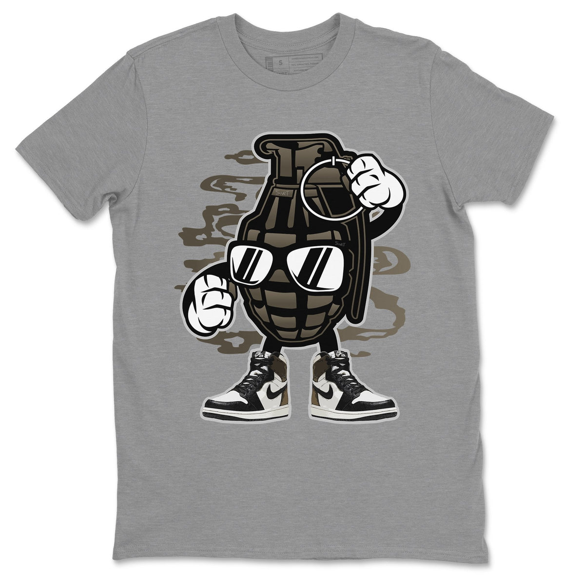 Jordan 1 Dark Mocha Sneaker Matching T-Shirt Grenade Sneaker Tees Jordan 1 Dark Mocha Sneaker Release Tees Crew Neck Tees