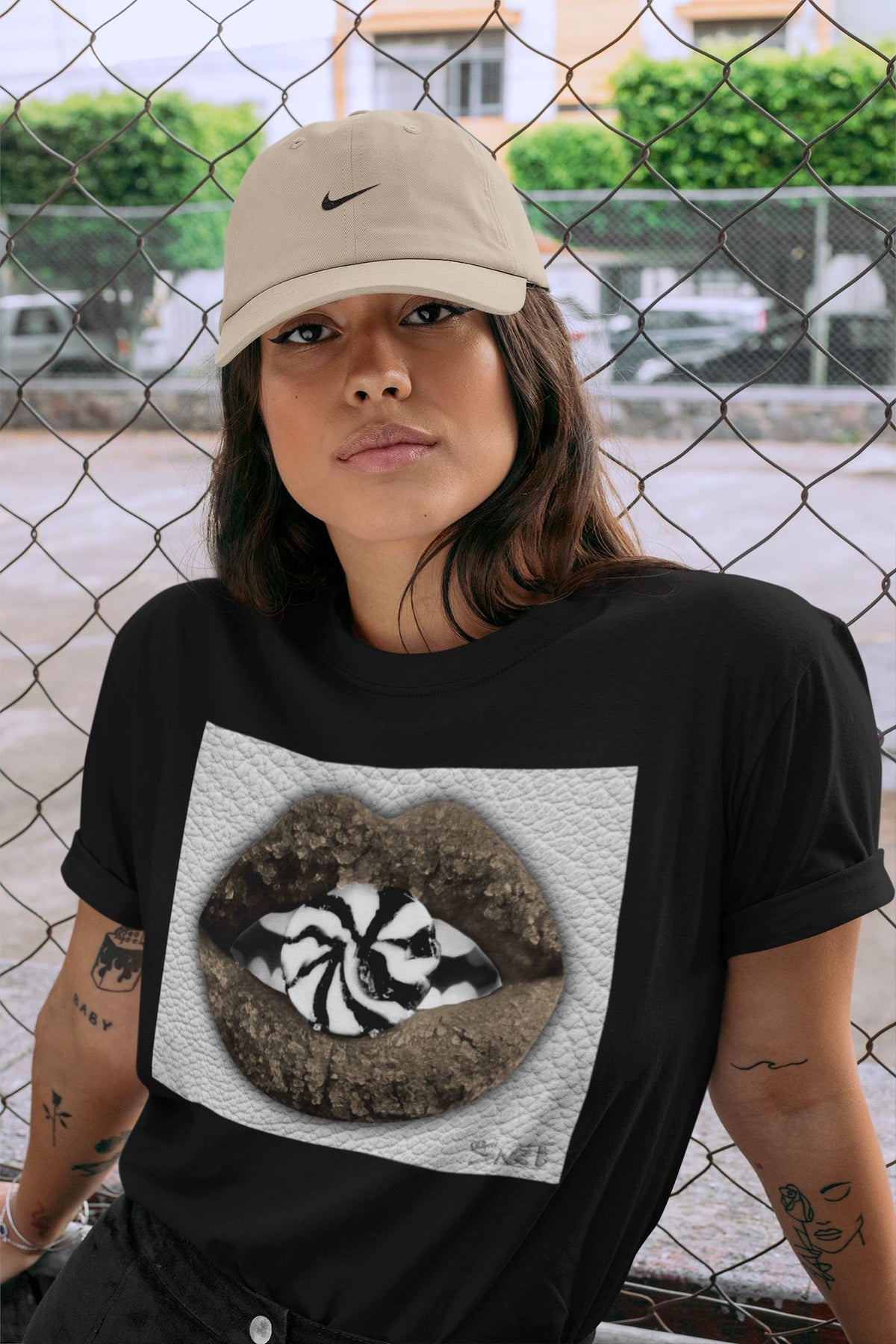 Jordan 1 Dark Mocha Sneaker Matching T-Shirt Lips Candy Sneaker Tees Jordan 1 Dark Mocha Sneaker Release Tees Crew Neck Tees