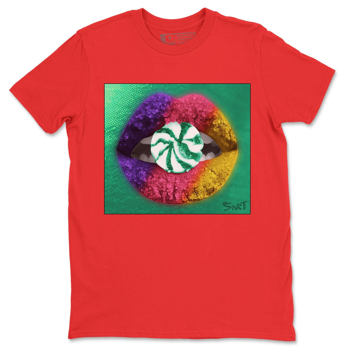 Jordan 1 Hare Sneaker Matching T-Shirt Lips Candy Sneaker Tees Jordan 1 Hare Sneaker Release Tees Crew Neck Tees
