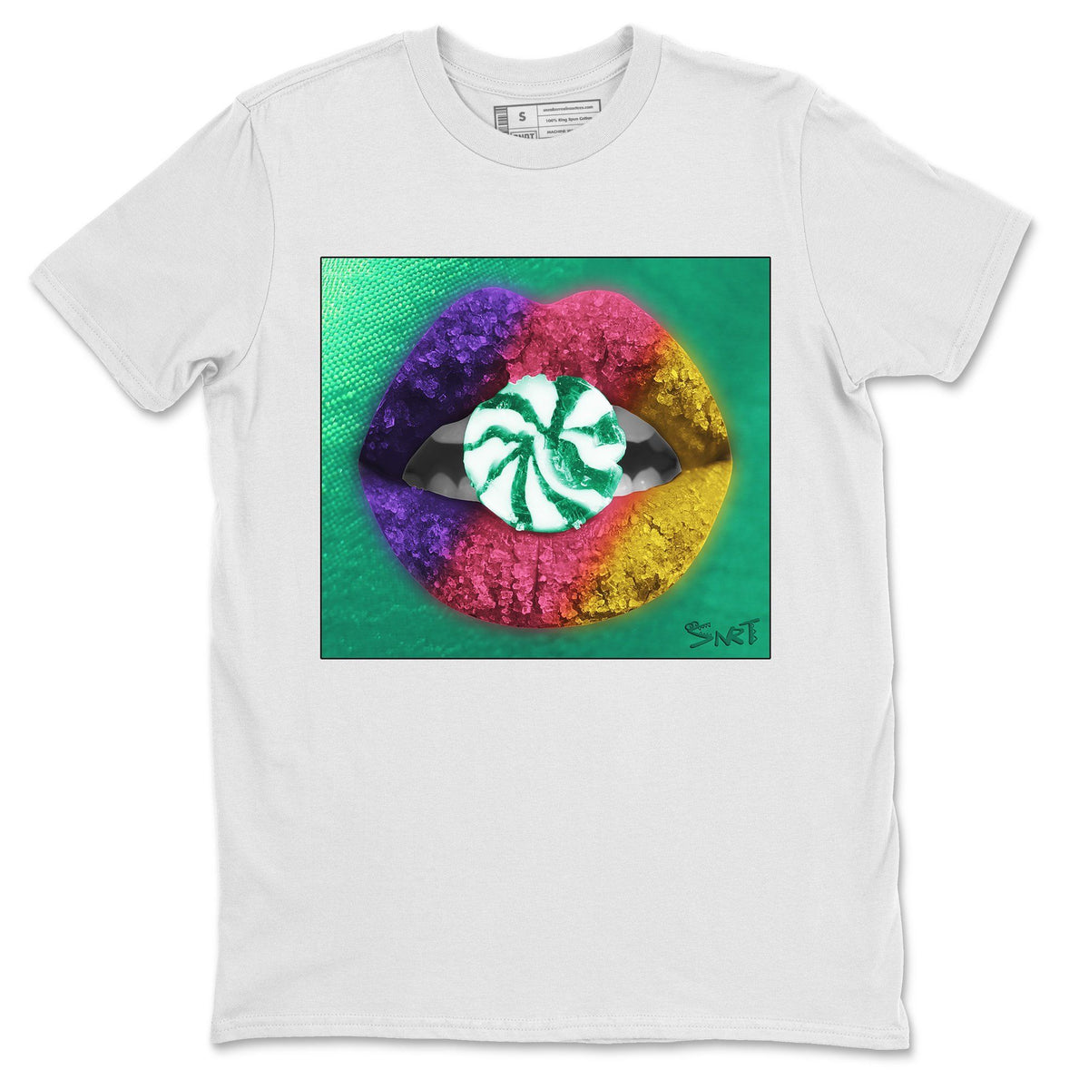 Jordan 1 Hare Sneaker Matching T-Shirt Lips Candy Sneaker Tees Jordan 1 Hare Sneaker Release Tees Crew Neck Tees