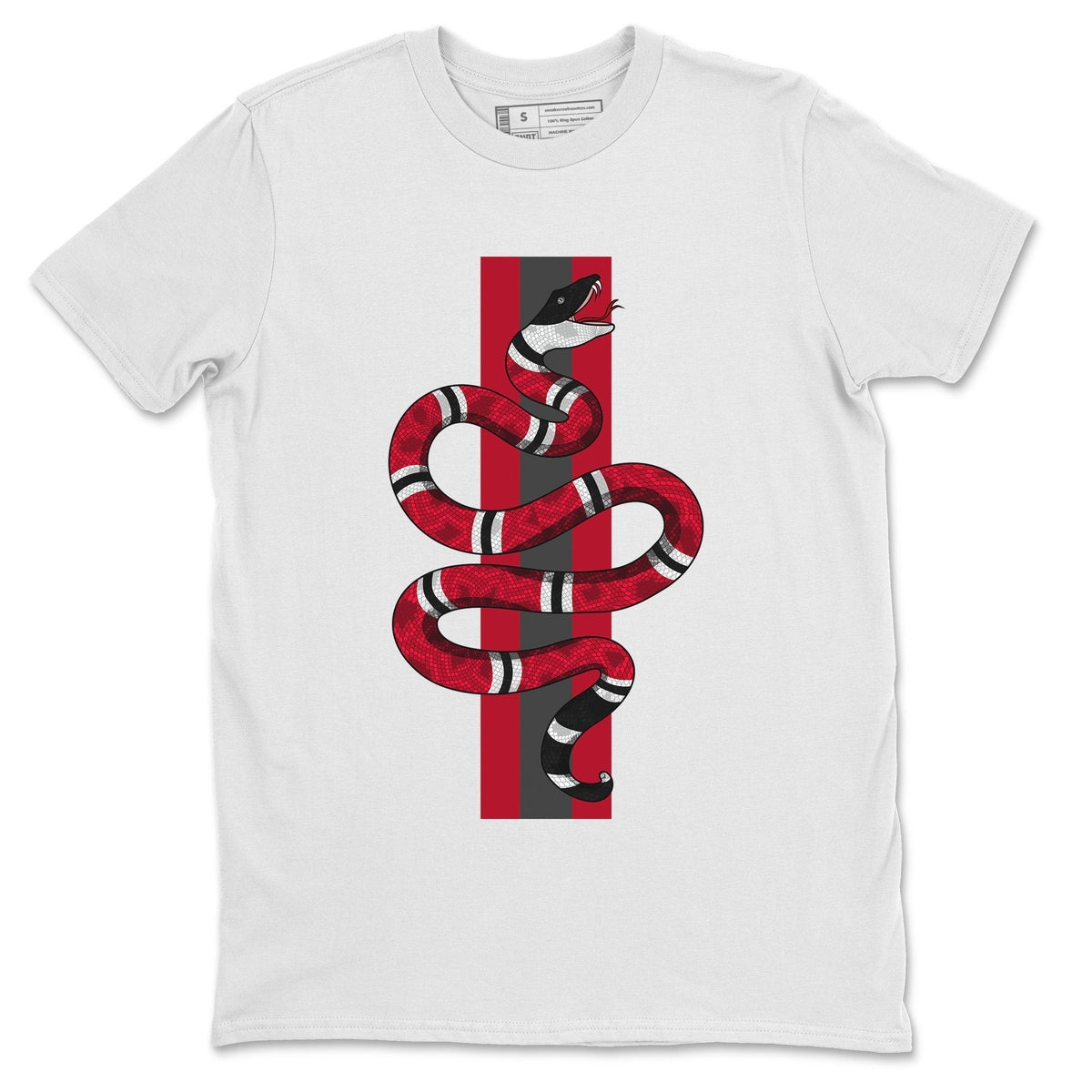 Jordan 1 Satin Red Sneaker Matching T-Shirt Snake Sneaker Tees Jordan 1 Satin Red Sneaker Release Tees Crew Neck Tees