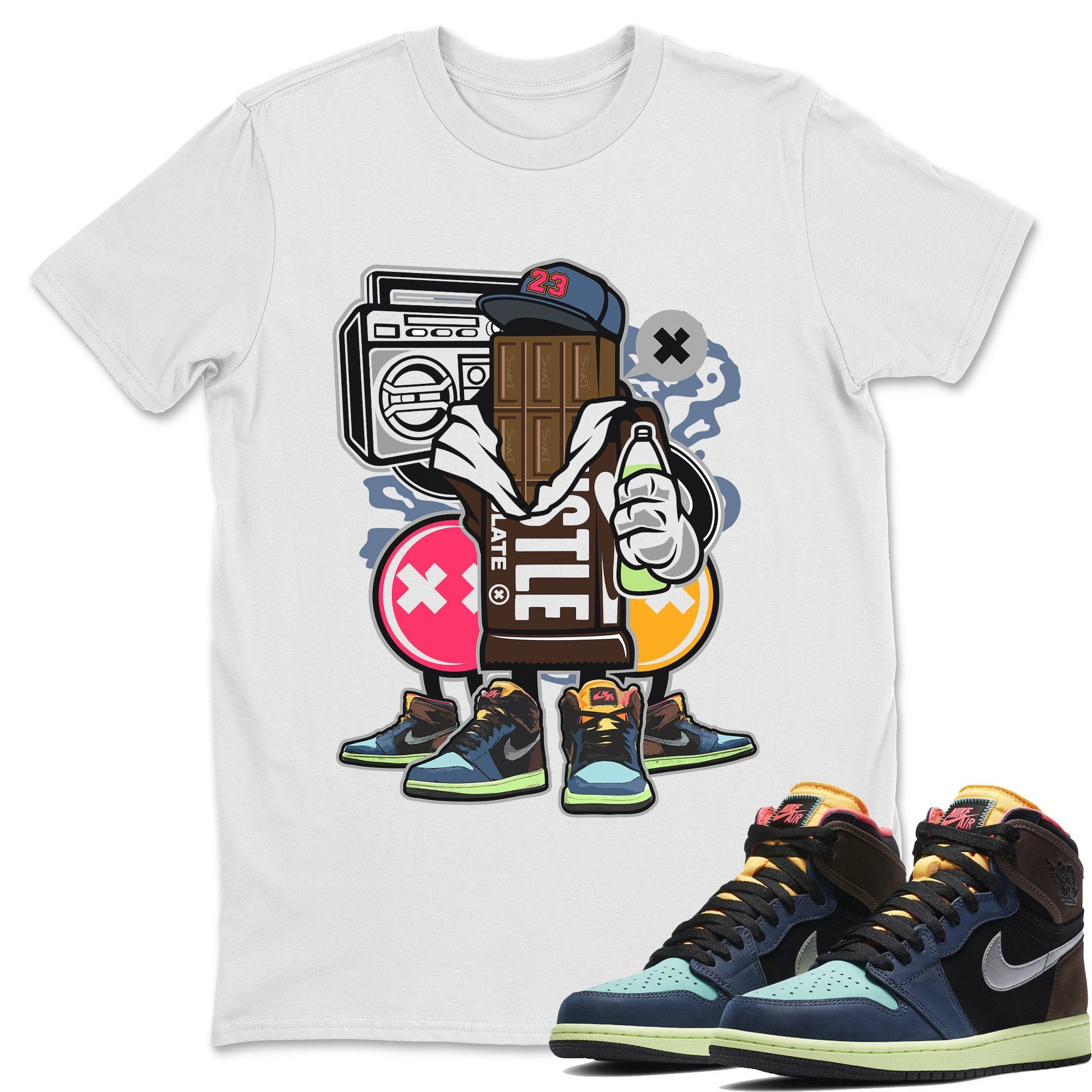 Jordan 1 Bio Hack Sneaker Match Tees Chocolate Squad Sneaker Tees Jordan 1 Bio Hack Jordan to match sneaker T-Shirt Crew Neck Shirts