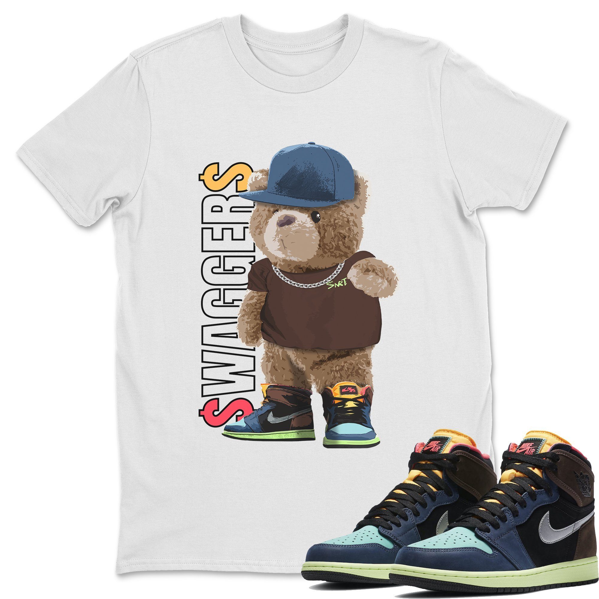 Jordan 1 Bio Hack Sneaker Match Tees Bear Swaggers Sneaker Tees Jordan 1 Bio Hack Jordan to match sneaker T-Shirt Crew Neck Shirts