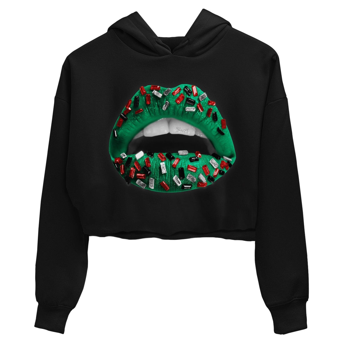 Jordan 1 Lucky Green Sneaker Matching T-Shirt Lips Jewel Sneaker Tees Jordan 1 Lucky Green Sneaker Release Tees Women's Shirts