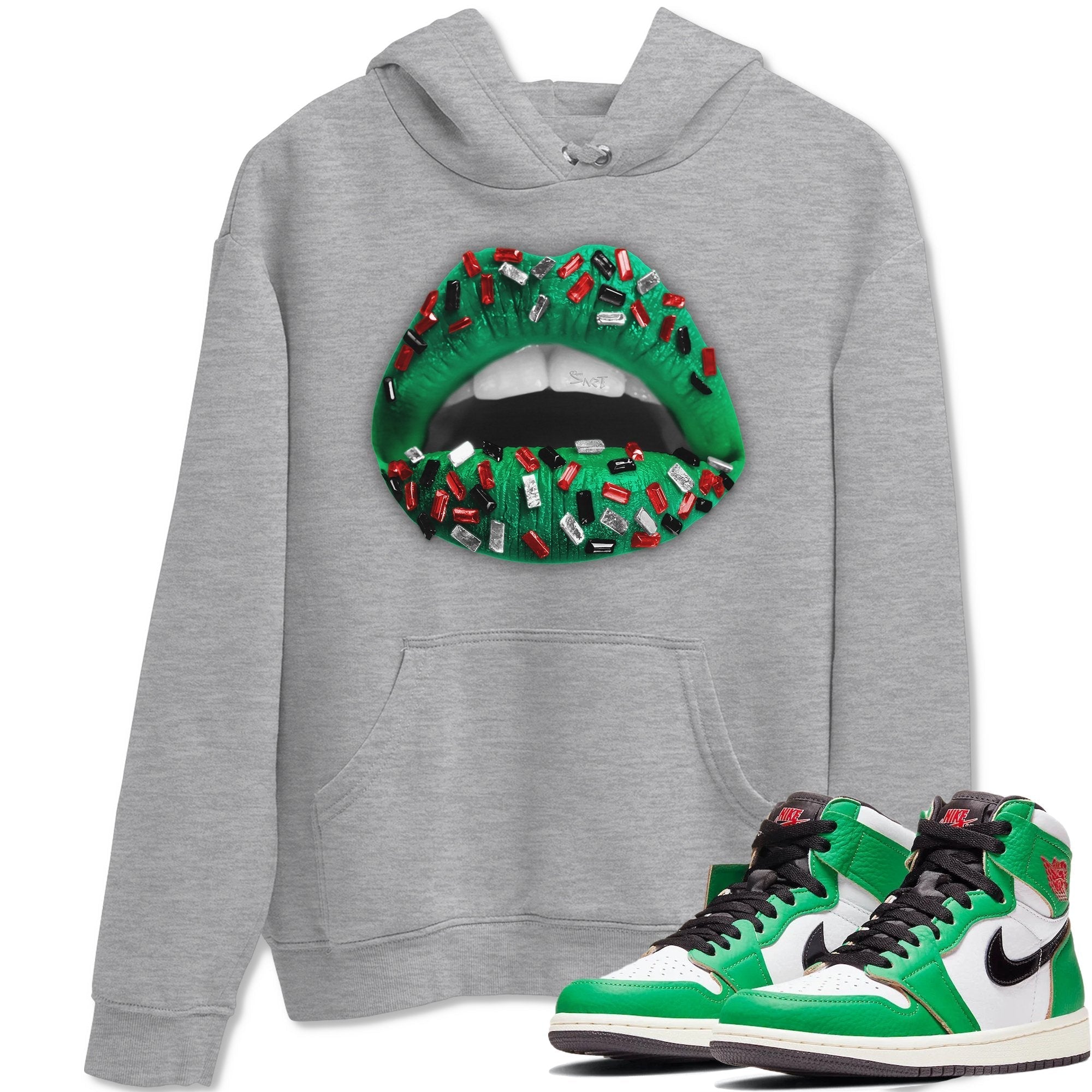 Jordan 1 Lucky Green Shirt To Match Jordans Lips Jewel Sneaker Tees Jordan 1 Lucky Green Drip Gear Zone Sneaker Matching Clothing Unisex Shirts
