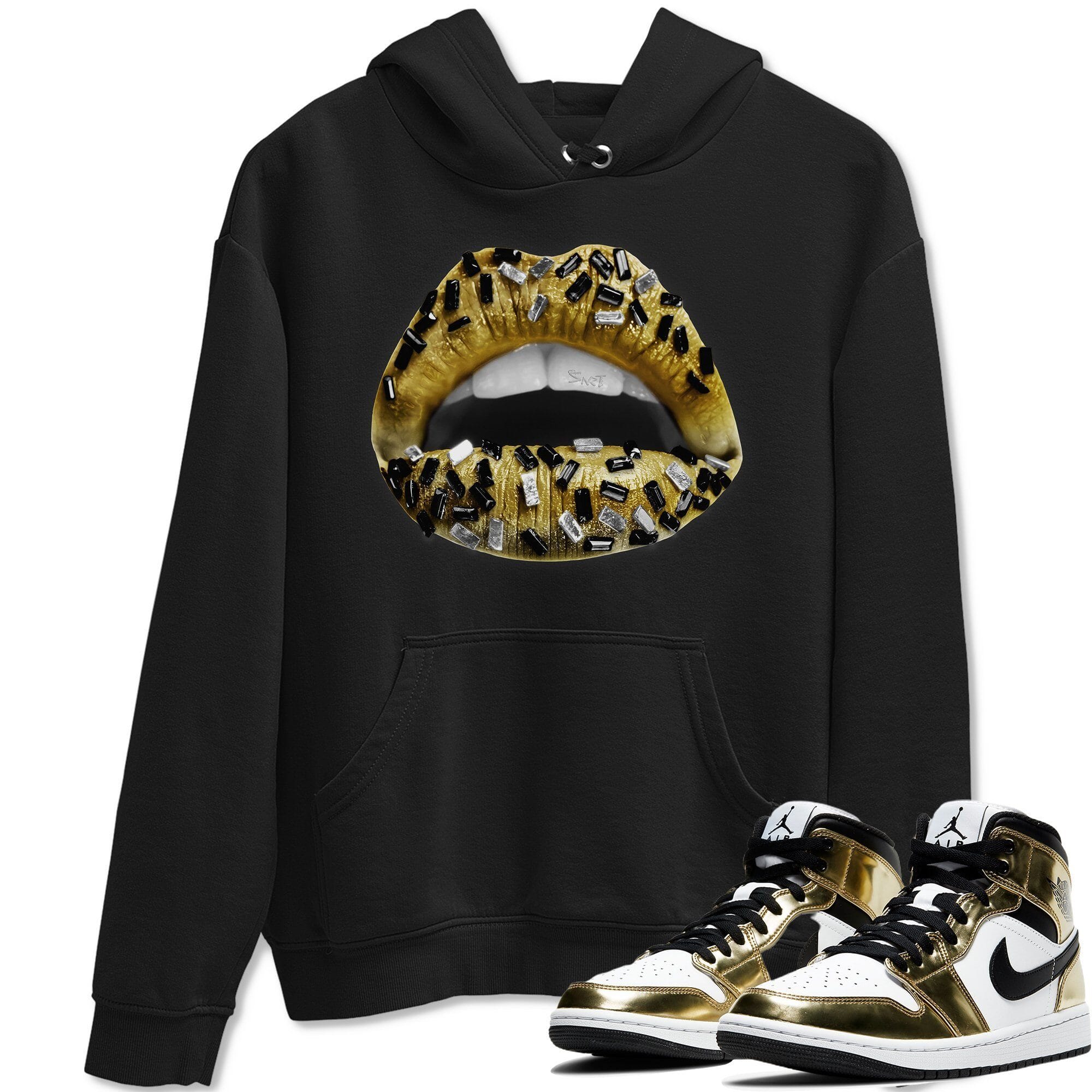 Jordan 1 Metallic Gold Shirt To Match Jordans Lips Jewel Sneaker Tees Jordan 1 Metallic Gold Drip Gear Zone Sneaker Matching Clothing Unisex Shirts