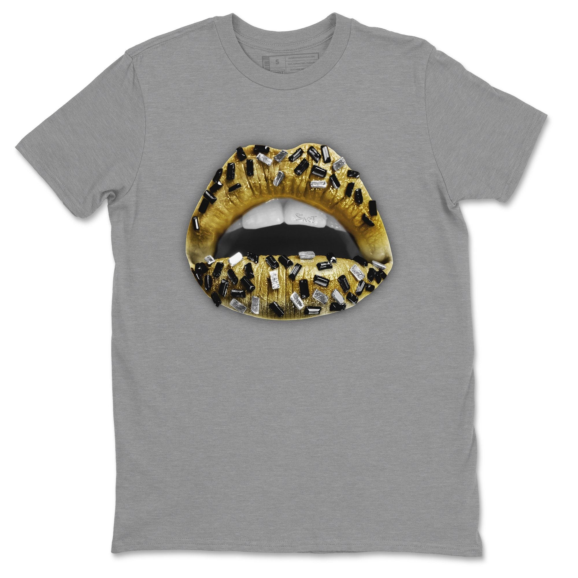 Jordan 1 Metallic Gold Shirt To Match Jordans Lips Jewel Sneaker Tees Jordan 1 Metallic Gold Drip Gear Zone Sneaker Matching Clothing Unisex Shirts