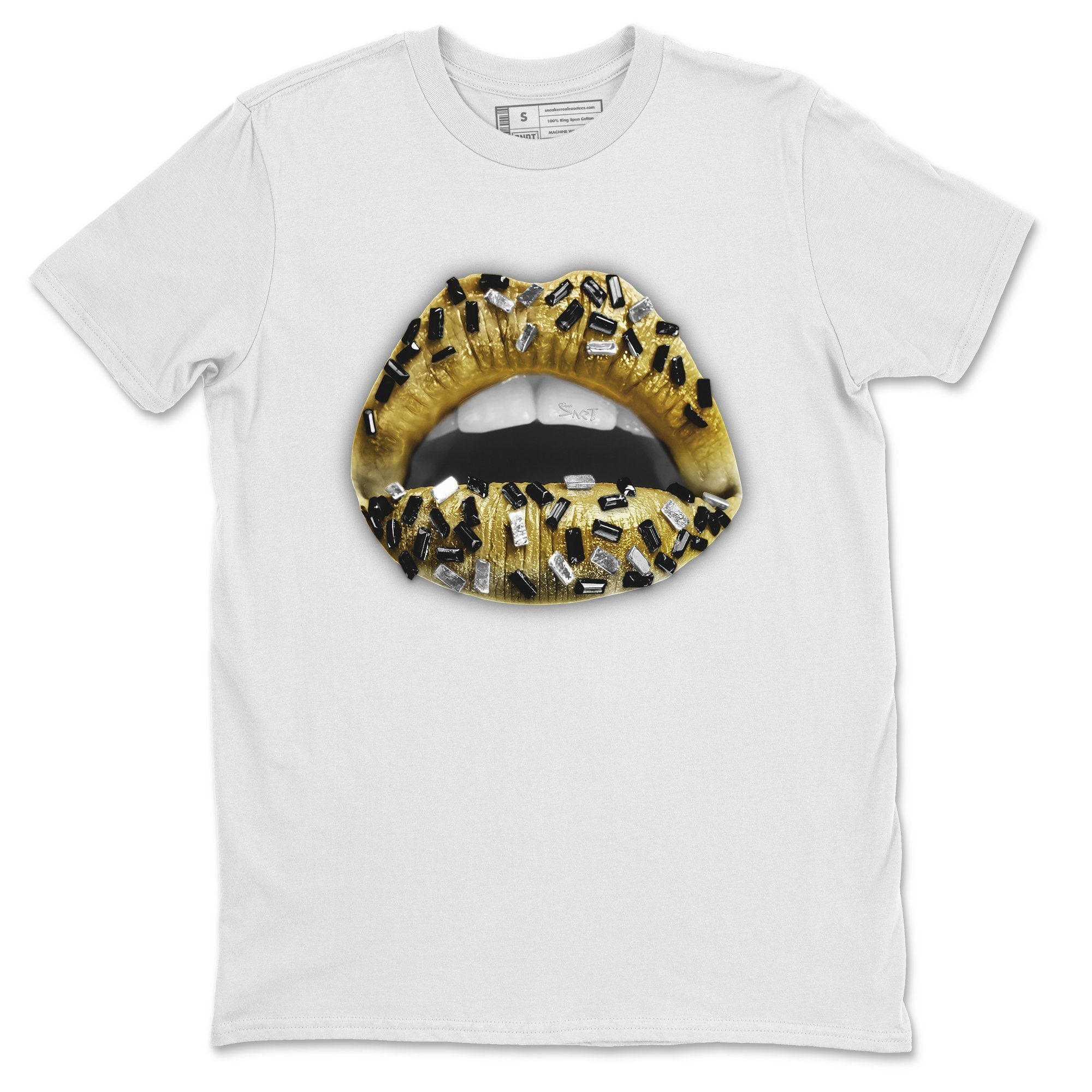 Jordan 1 Metallic Gold Shirt To Match Jordans Lips Jewel Sneaker Tees Jordan 1 Metallic Gold Drip Gear Zone Sneaker Matching Clothing Unisex Shirts