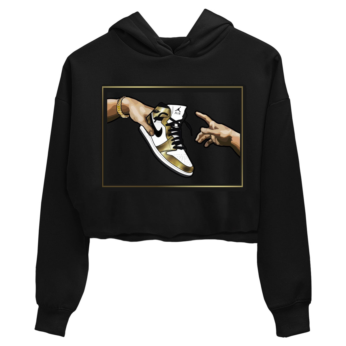 Jordan 1 Metallic Gold Sneaker Matching T-Shirt Adam's Creation Sneaker Tees Jordan 1 Metallic Gold Sneaker Release Tees Women's Shirts