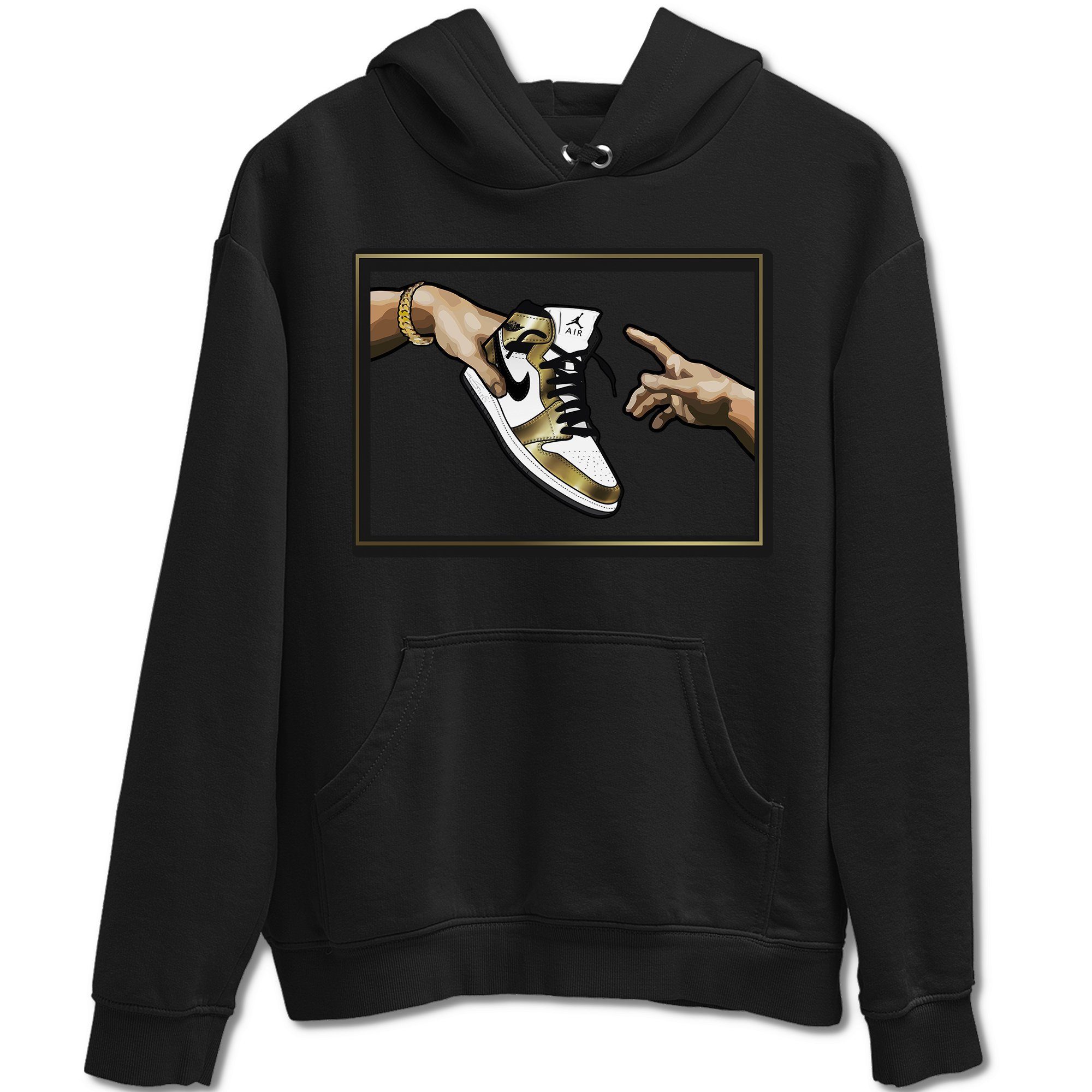 Jordan 1 Metallic Gold Shirt To Match Jordans Adam's Creation Sneaker Tees Jordan 1 Metallic Gold Drip Gear Zone Sneaker Matching Clothing Unisex Shirts