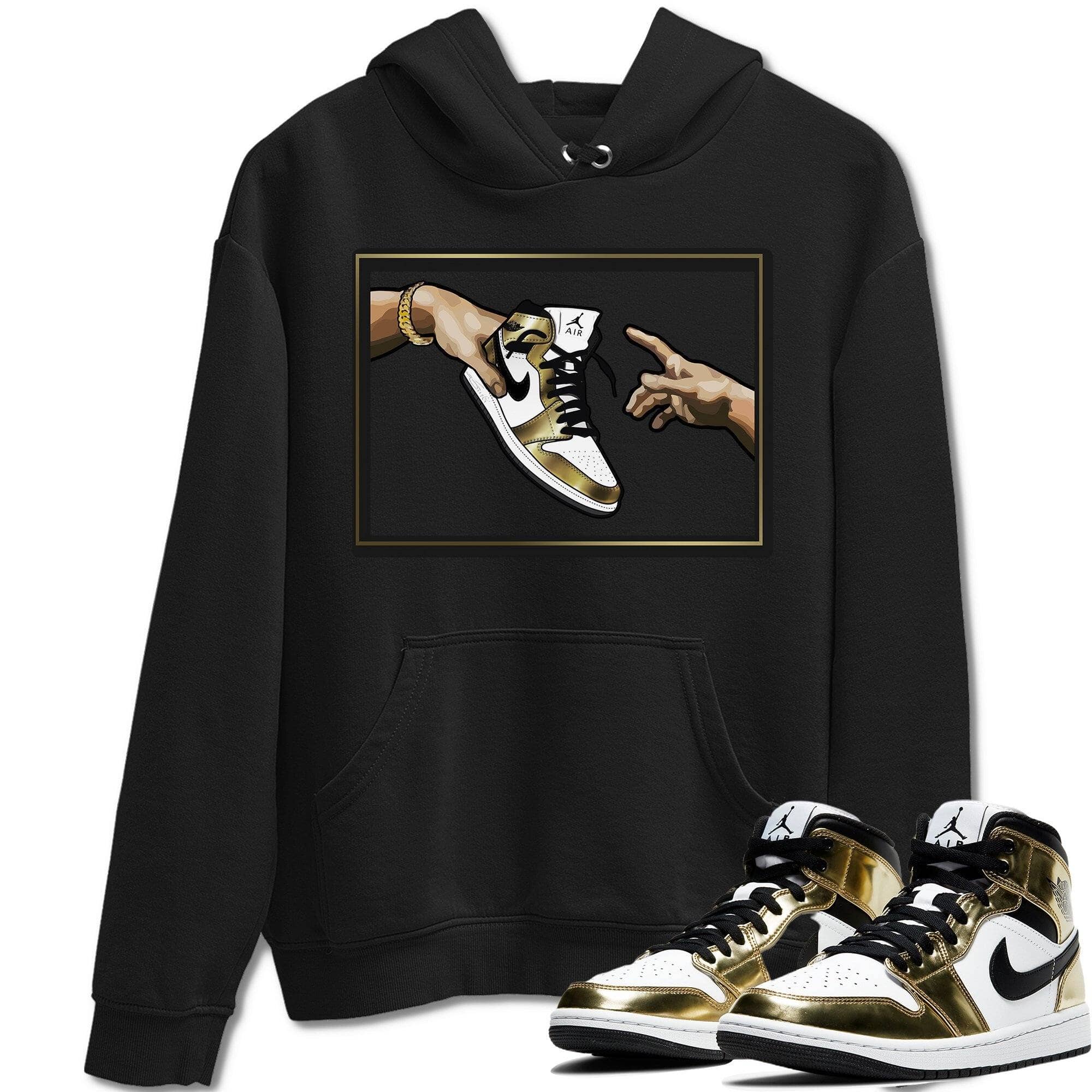 Jordan 1 Metallic Gold Shirt To Match Jordans Adam's Creation Sneaker Tees Jordan 1 Metallic Gold Drip Gear Zone Sneaker Matching Clothing Unisex Shirts