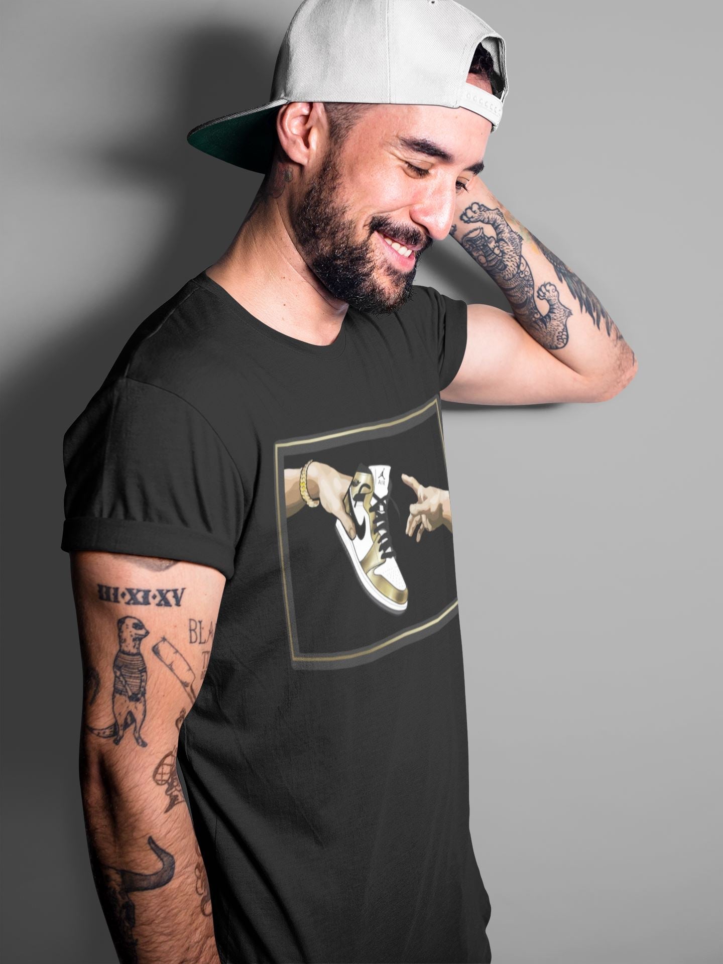 Jordan 1 Metallic Gold Shirt To Match Jordans Adam's Creation Sneaker Tees Jordan 1 Metallic Gold Drip Gear Zone Sneaker Matching Clothing Unisex Shirts