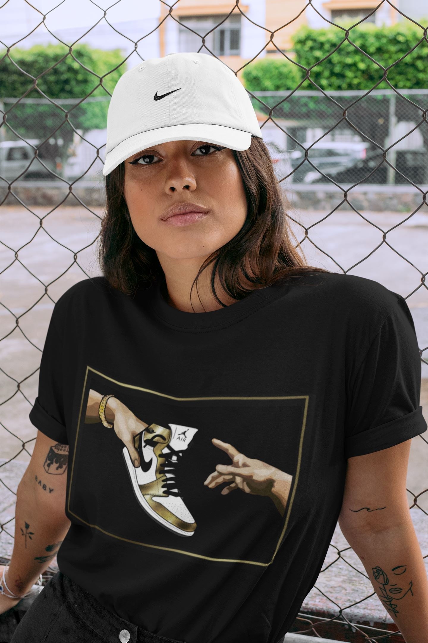 Jordan 1 Metallic Gold Shirt To Match Jordans Adam's Creation Sneaker Tees Jordan 1 Metallic Gold Drip Gear Zone Sneaker Matching Clothing Unisex Shirts