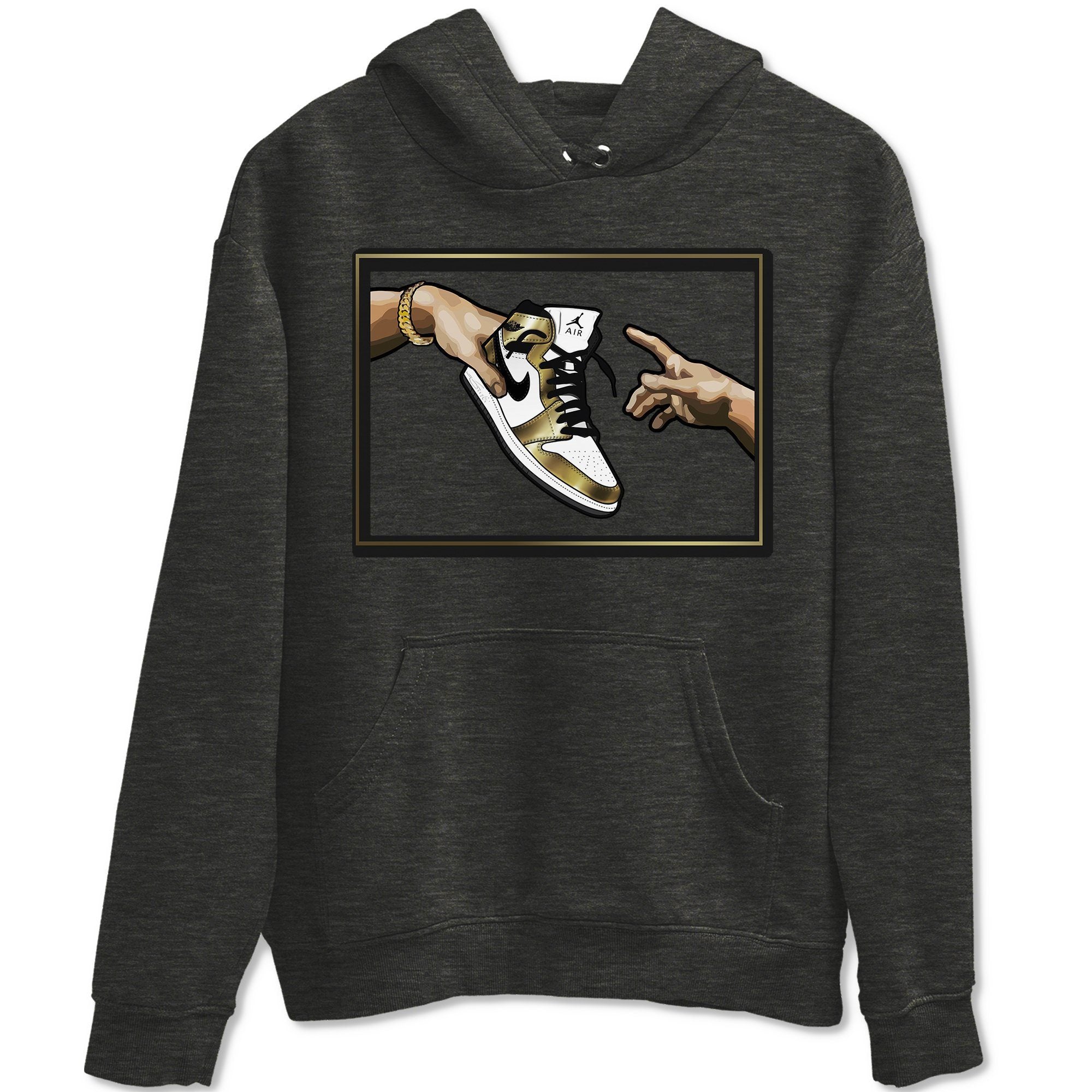 Jordan 1 Metallic Gold Shirt To Match Jordans Adam's Creation Sneaker Tees Jordan 1 Metallic Gold Drip Gear Zone Sneaker Matching Clothing Unisex Shirts