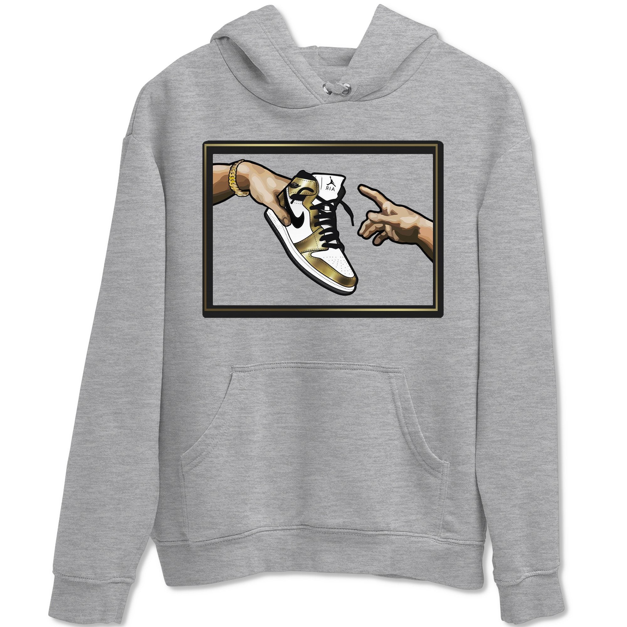 Jordan 1 Metallic Gold Shirt To Match Jordans Adam's Creation Sneaker Tees Jordan 1 Metallic Gold Drip Gear Zone Sneaker Matching Clothing Unisex Shirts
