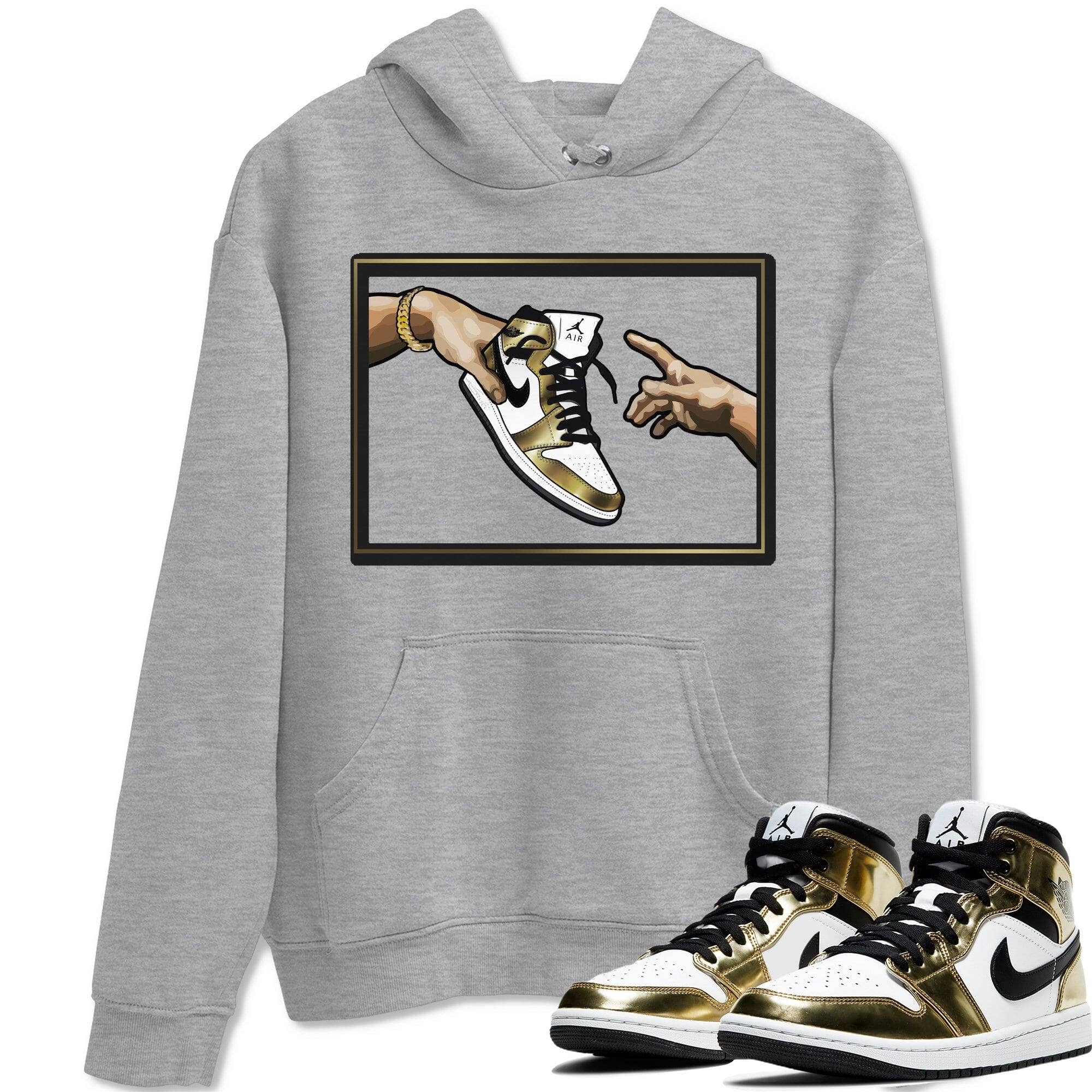 Jordan 1 Metallic Gold Shirt To Match Jordans Adam's Creation Sneaker Tees Jordan 1 Metallic Gold Drip Gear Zone Sneaker Matching Clothing Unisex Shirts