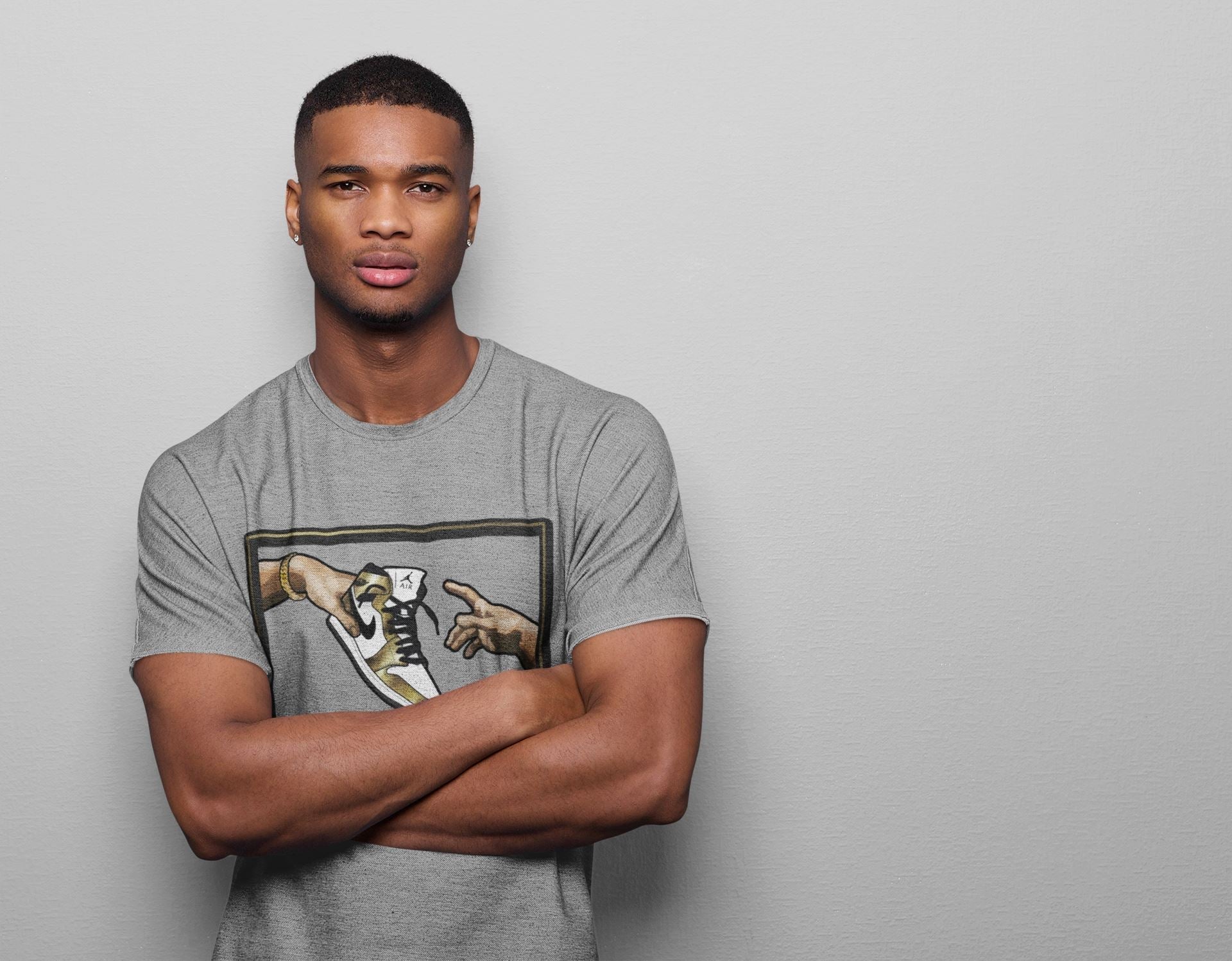 Jordan 1 Metallic Gold Shirt To Match Jordans Adam's Creation Sneaker Tees Jordan 1 Metallic Gold Drip Gear Zone Sneaker Matching Clothing Unisex Shirts