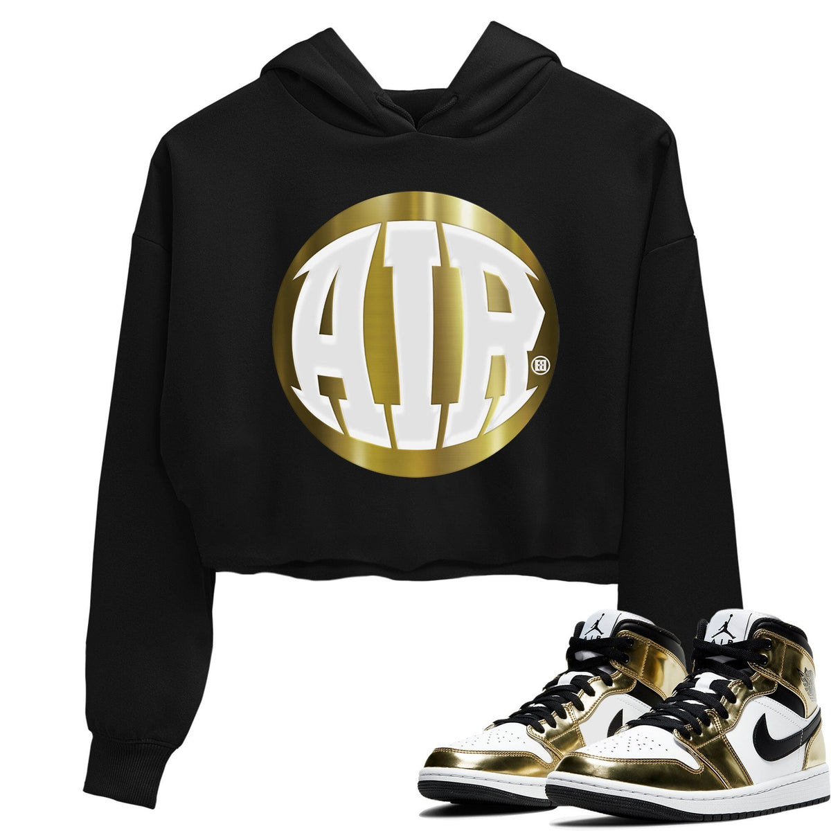 Jordan 1 Metallic Gold Sneaker Tees Drip Gear Zone AIR Sneaker Tees Jordan 1 Metallic Gold Shirt Women's Shirts