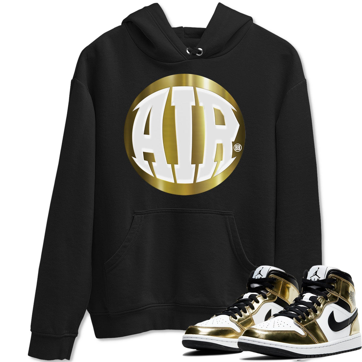 Jordan 1 Metallic Gold Sneaker Tees Drip Gear Zone AIR Sneaker Tees Jordan 1 Metallic Gold Shirt Unisex Shirts