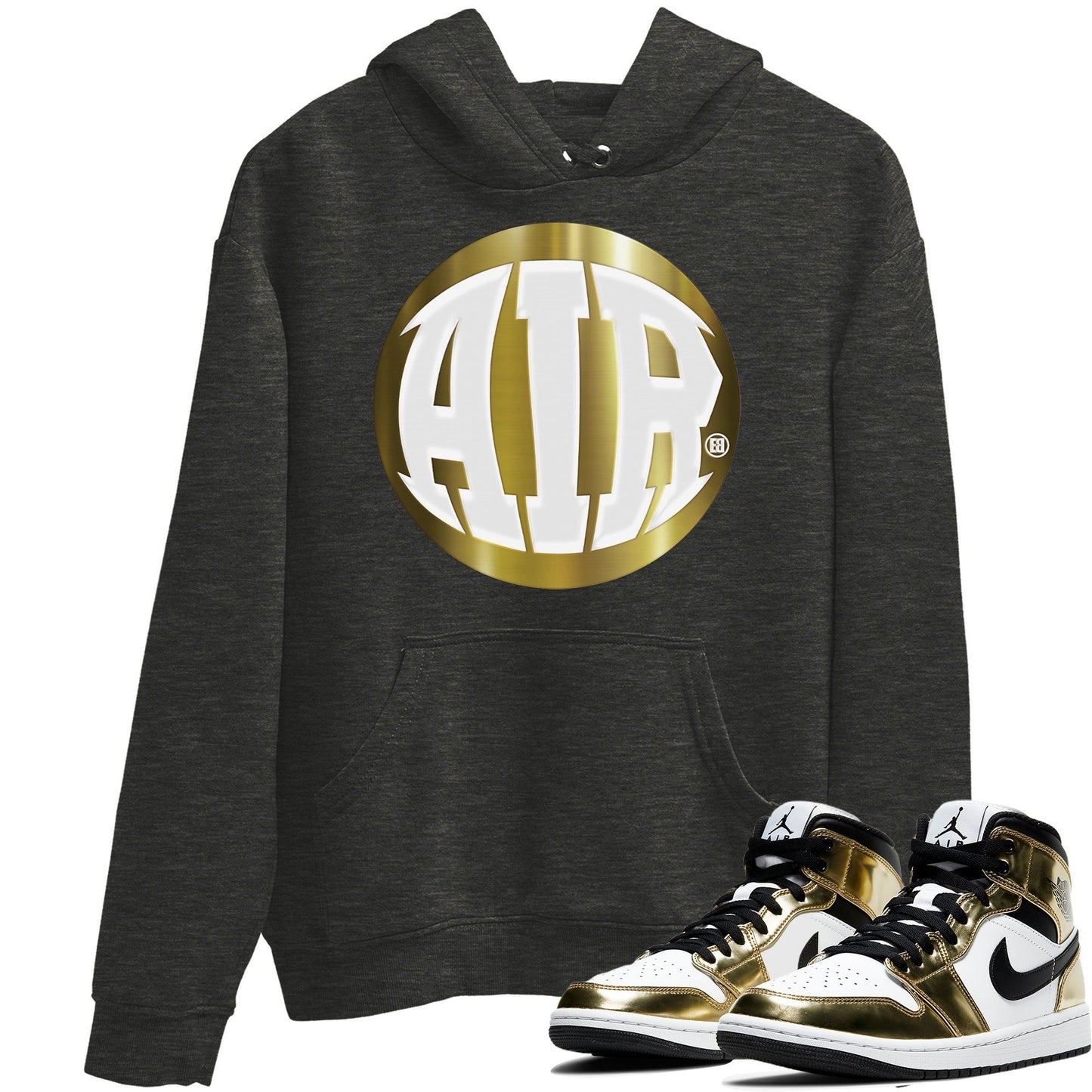 Jordan 1 Metallic Gold Sneaker Tees Drip Gear Zone AIR Sneaker Tees Jordan 1 Metallic Gold Shirt Unisex Shirts