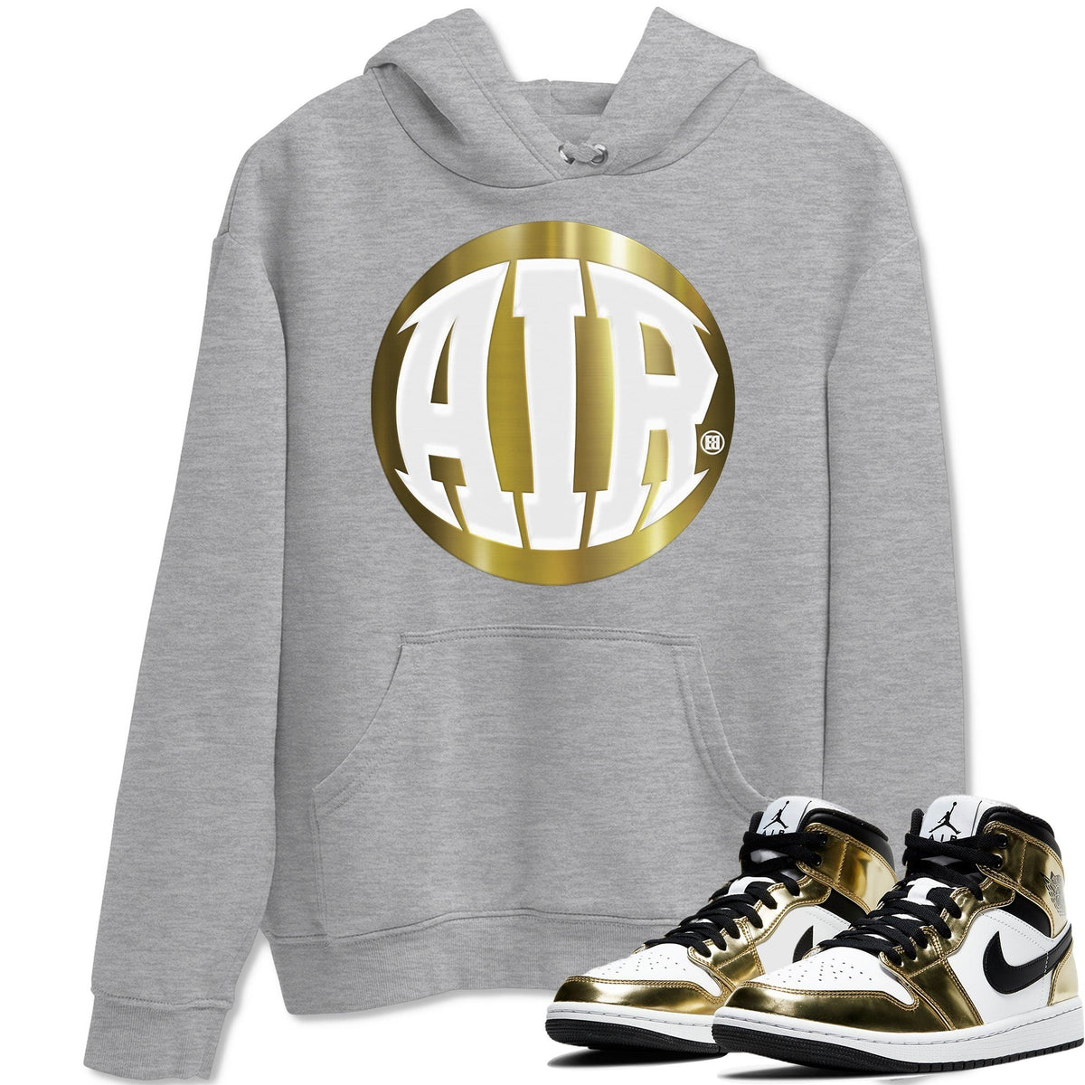 Jordan 1 Metallic Gold Sneaker Tees Drip Gear Zone AIR Sneaker Tees Jordan 1 Metallic Gold Shirt Unisex Shirts