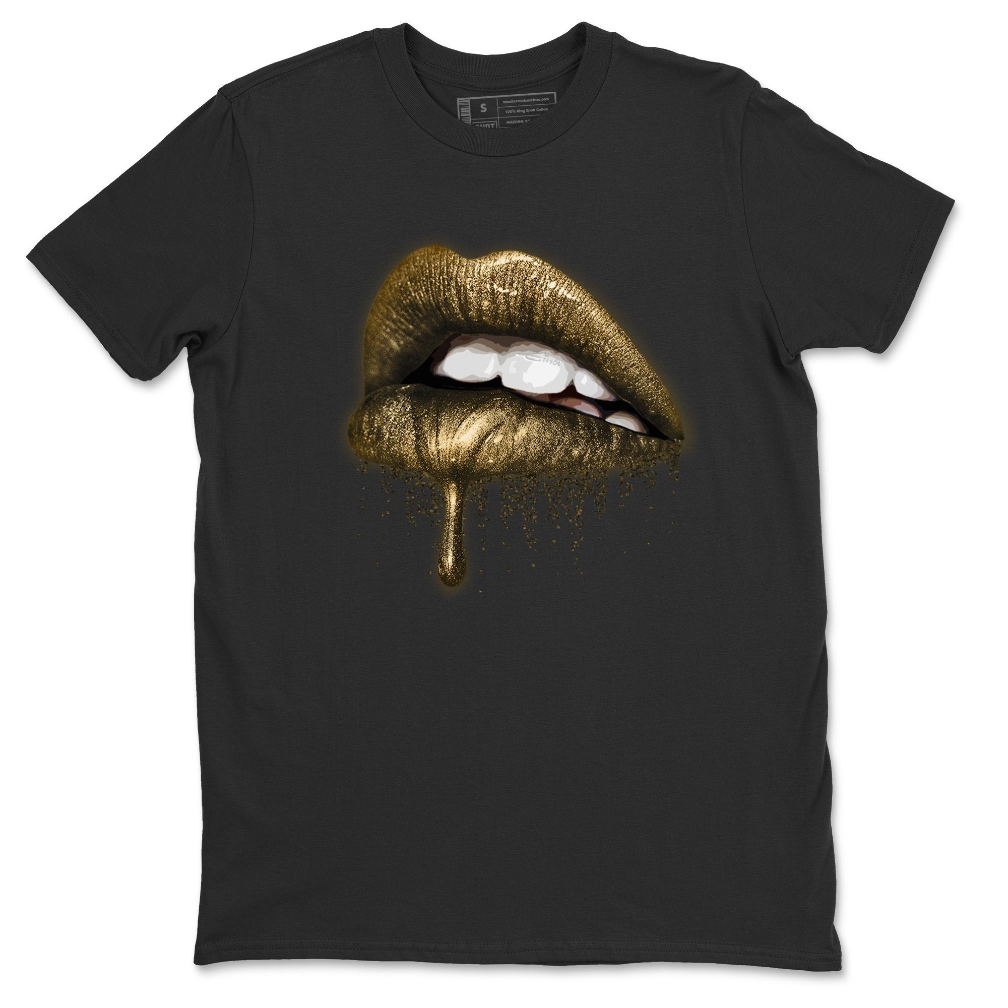 Jordan 1 Metallic Gold Shirt To Match Jordans Dripping Lips Sneaker Tees Jordan 1 Metallic Gold Drip Gear Zone Sneaker Matching Clothing Unisex Shirts