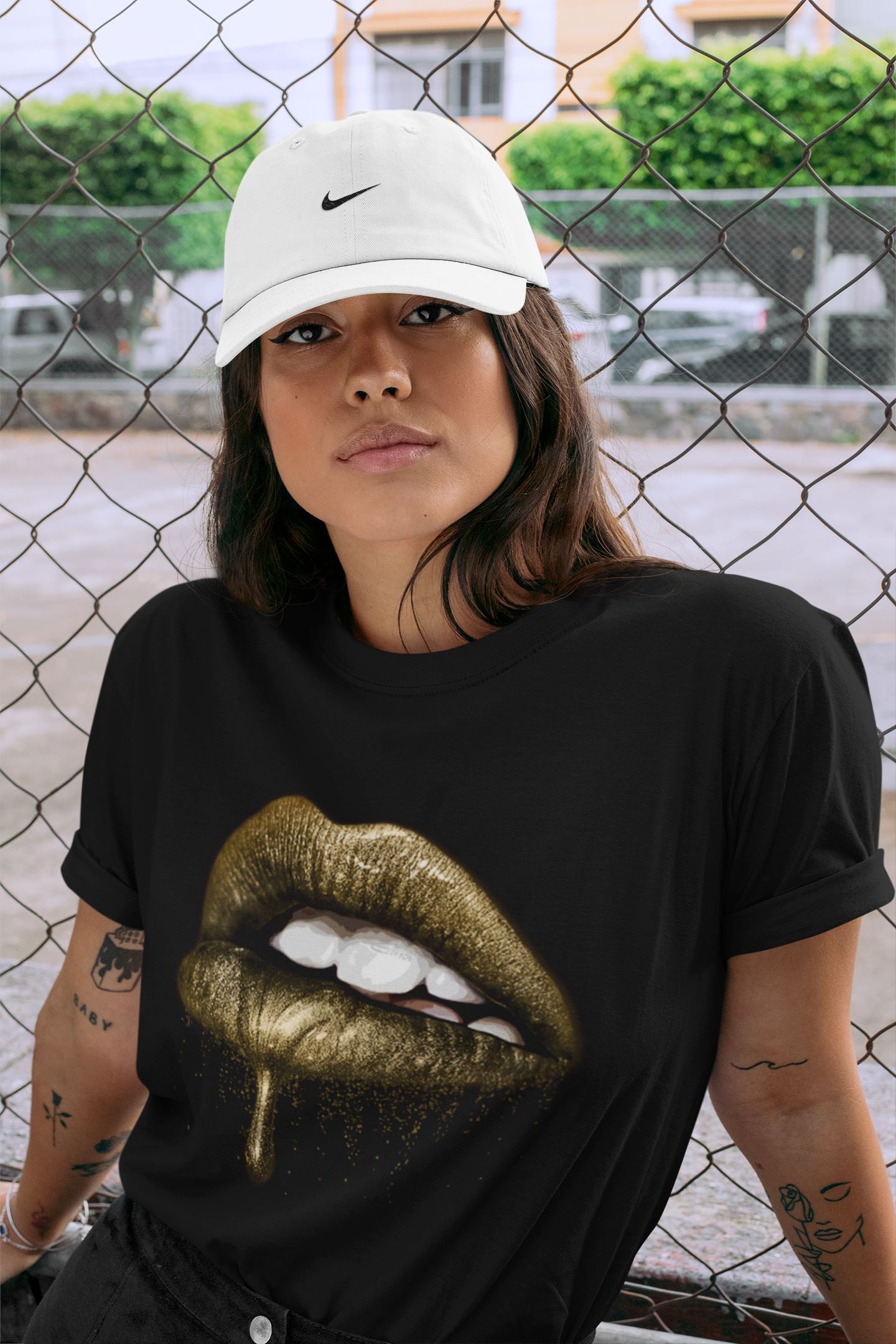 Jordan 1 Metallic Gold Shirt To Match Jordans Dripping Lips Sneaker Tees Jordan 1 Metallic Gold Drip Gear Zone Sneaker Matching Clothing Unisex Shirts