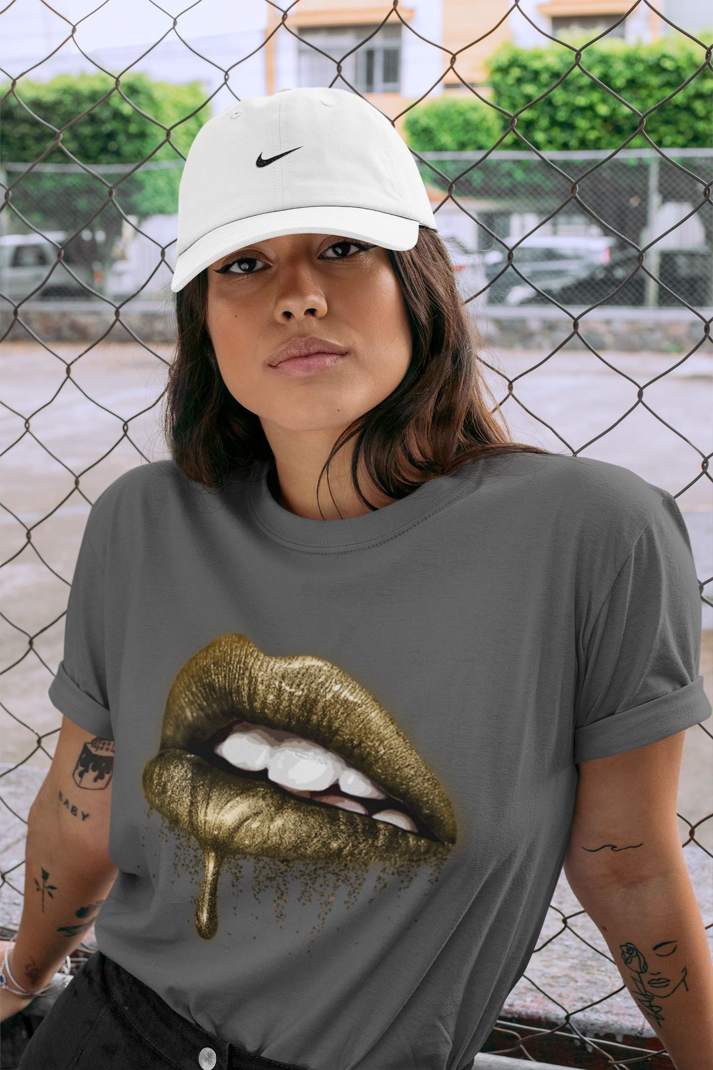 Jordan 1 Metallic Gold Shirt To Match Jordans Dripping Lips Sneaker Tees Jordan 1 Metallic Gold Drip Gear Zone Sneaker Matching Clothing Unisex Shirts