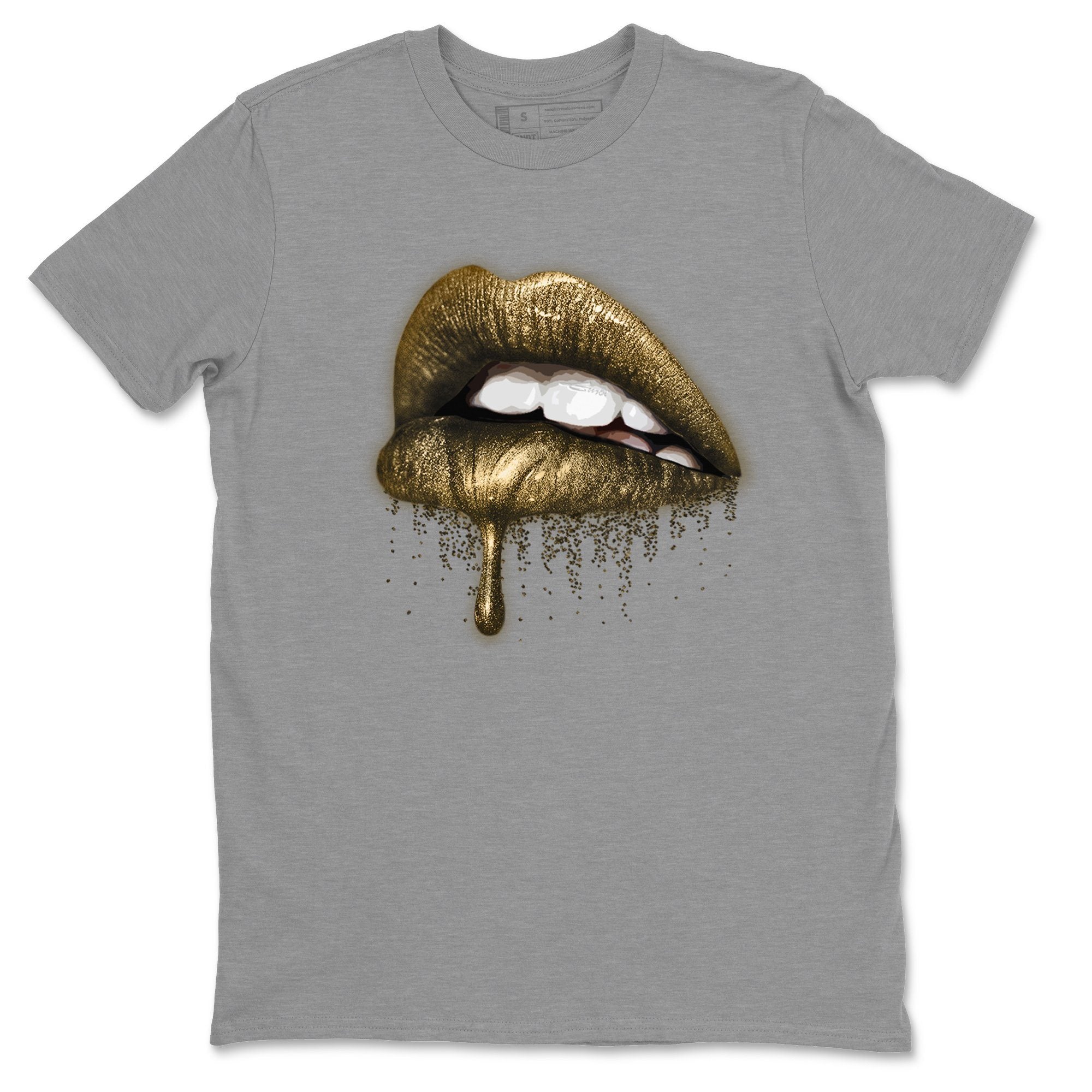 Jordan 1 Metallic Gold Shirt To Match Jordans Dripping Lips Sneaker Tees Jordan 1 Metallic Gold Drip Gear Zone Sneaker Matching Clothing Unisex Shirts