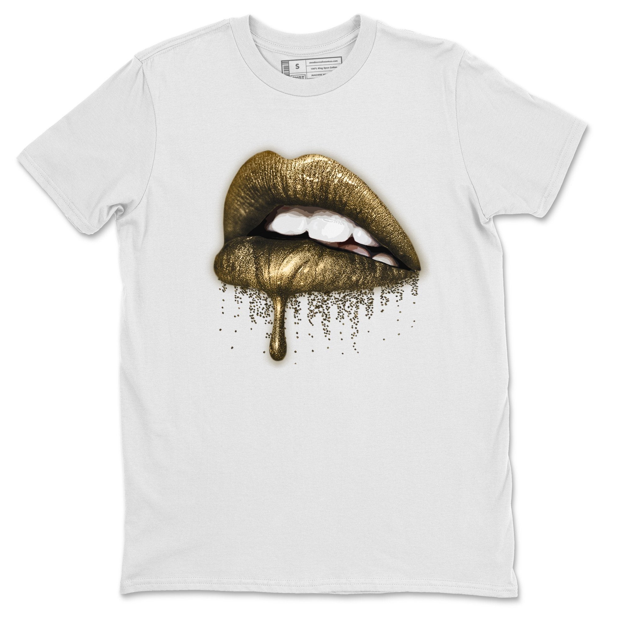 Jordan 1 Metallic Gold Shirt To Match Jordans Dripping Lips Sneaker Tees Jordan 1 Metallic Gold Drip Gear Zone Sneaker Matching Clothing Unisex Shirts