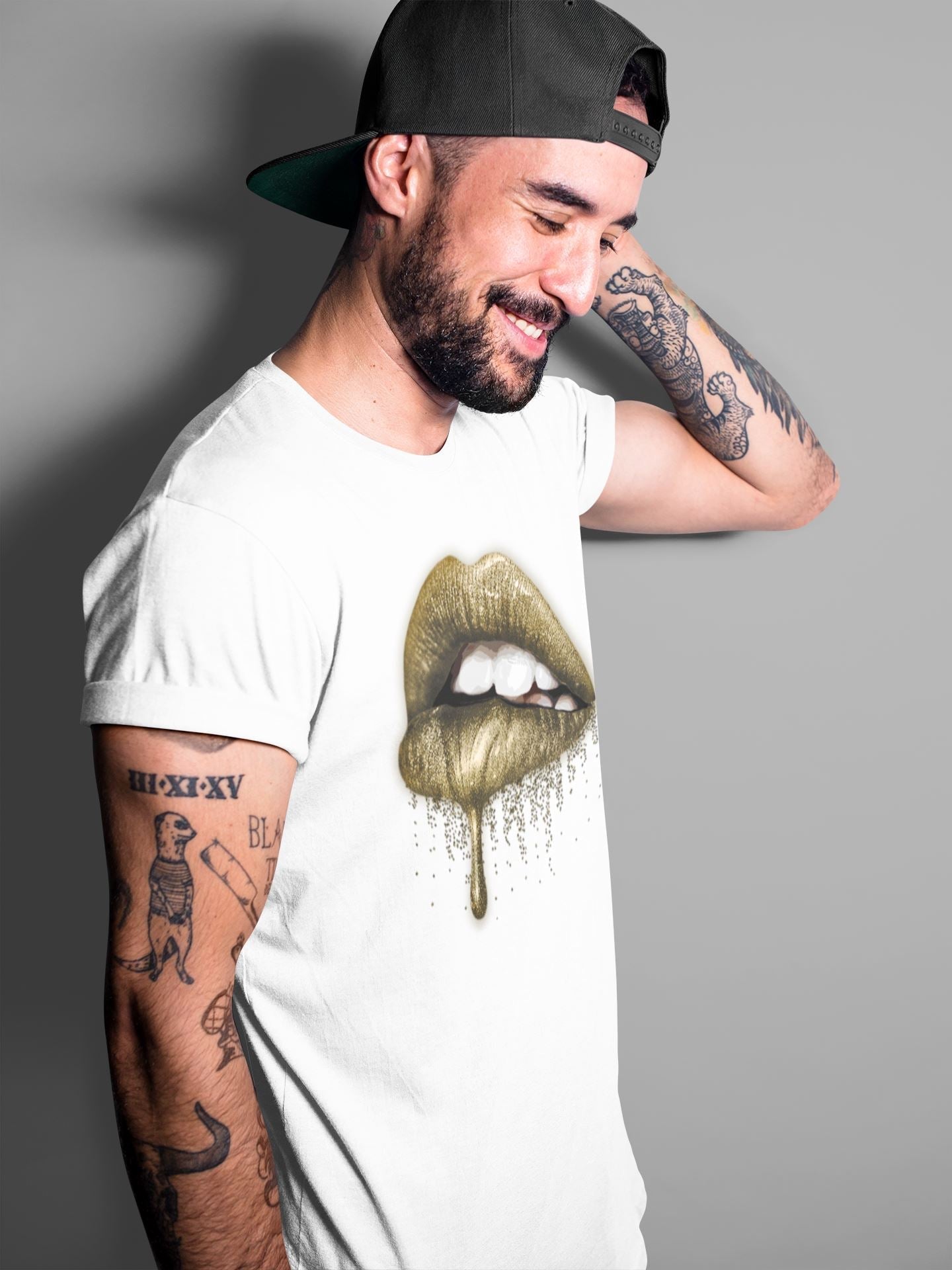 Jordan 1 Metallic Gold Shirt To Match Jordans Dripping Lips Sneaker Tees Jordan 1 Metallic Gold Drip Gear Zone Sneaker Matching Clothing Unisex Shirts