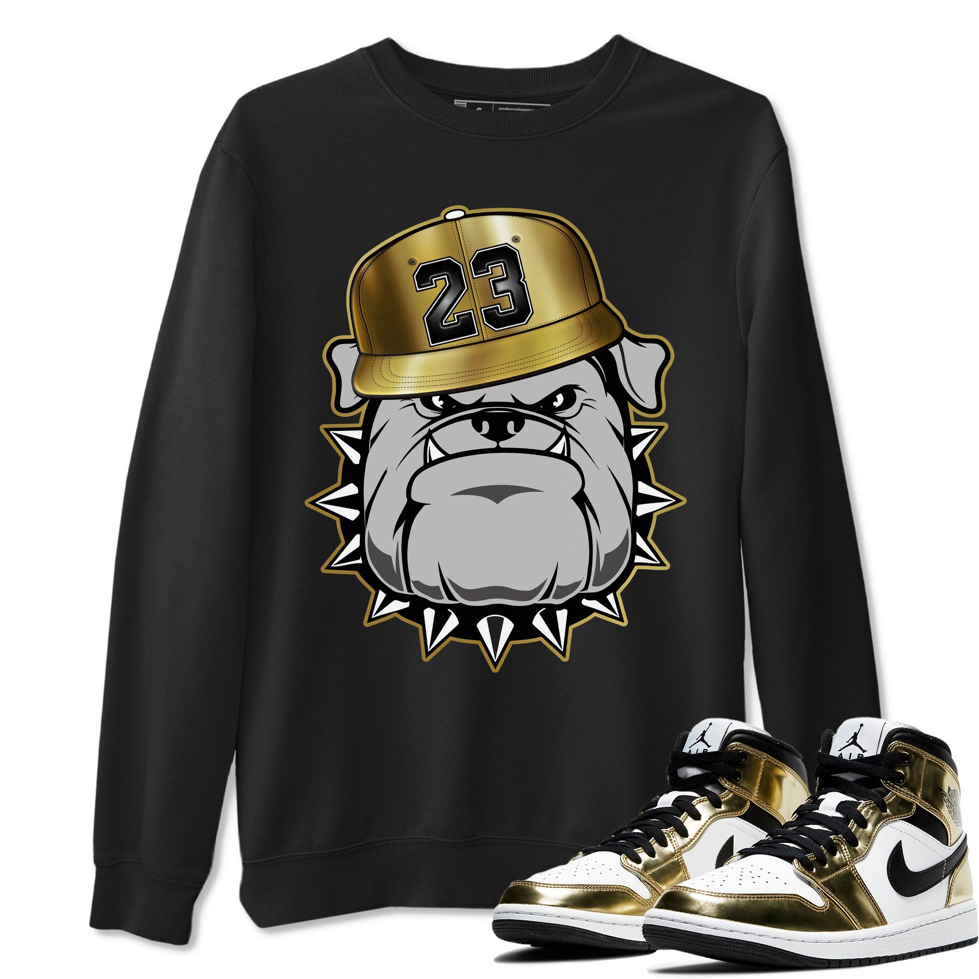 Jordan 1 Metallic Gold Shirt To Match Jordans English Bulldog Sneaker Tees Jordan 1 Metallic Gold Drip Gear Zone Sneaker Matching Clothing Unisex Shirts