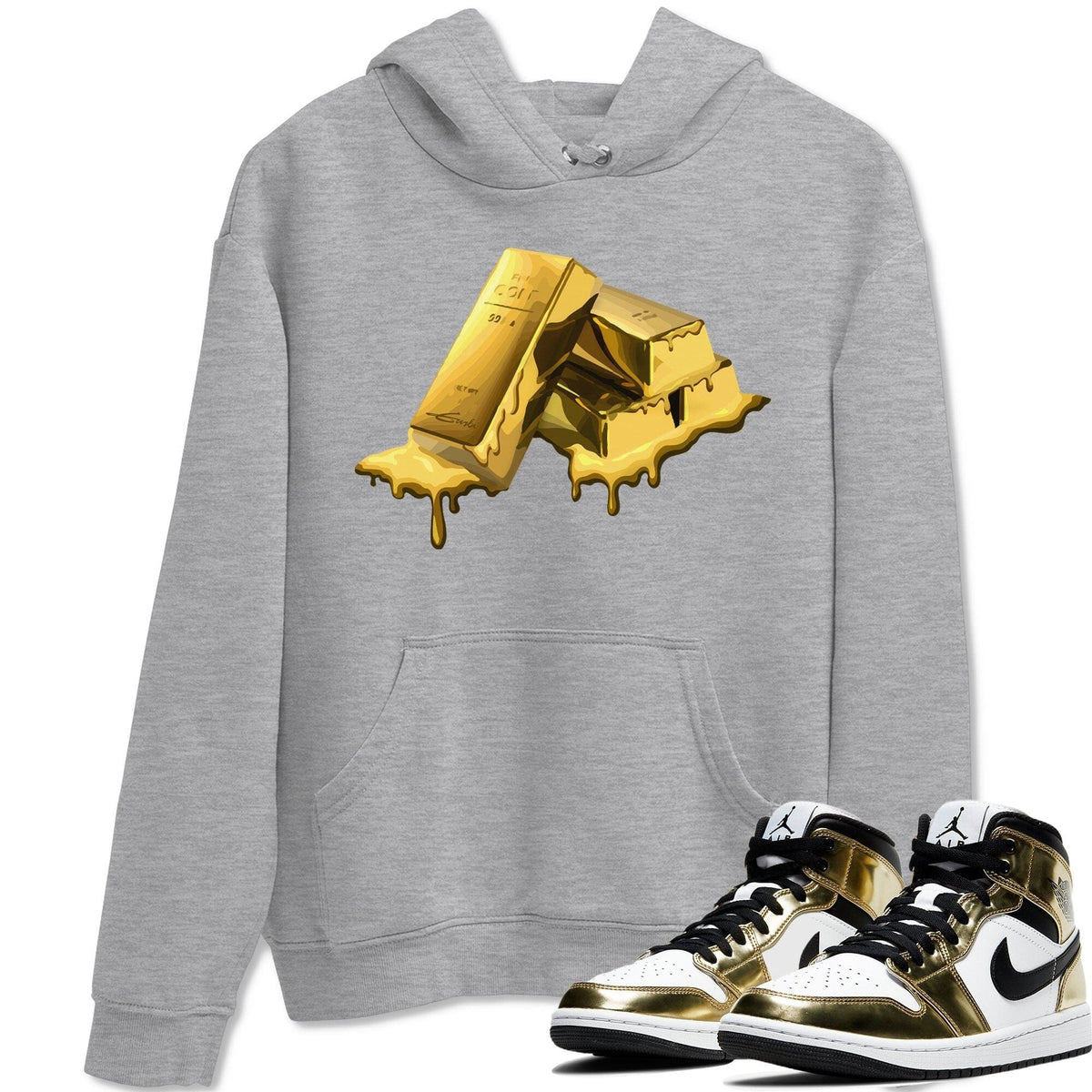Jordan 1 Metallic Gold Sneaker Tees Drip Gear Zone Gold Bar Sneaker Tees Jordan 1 Metallic Gold Shirt Unisex Shirts