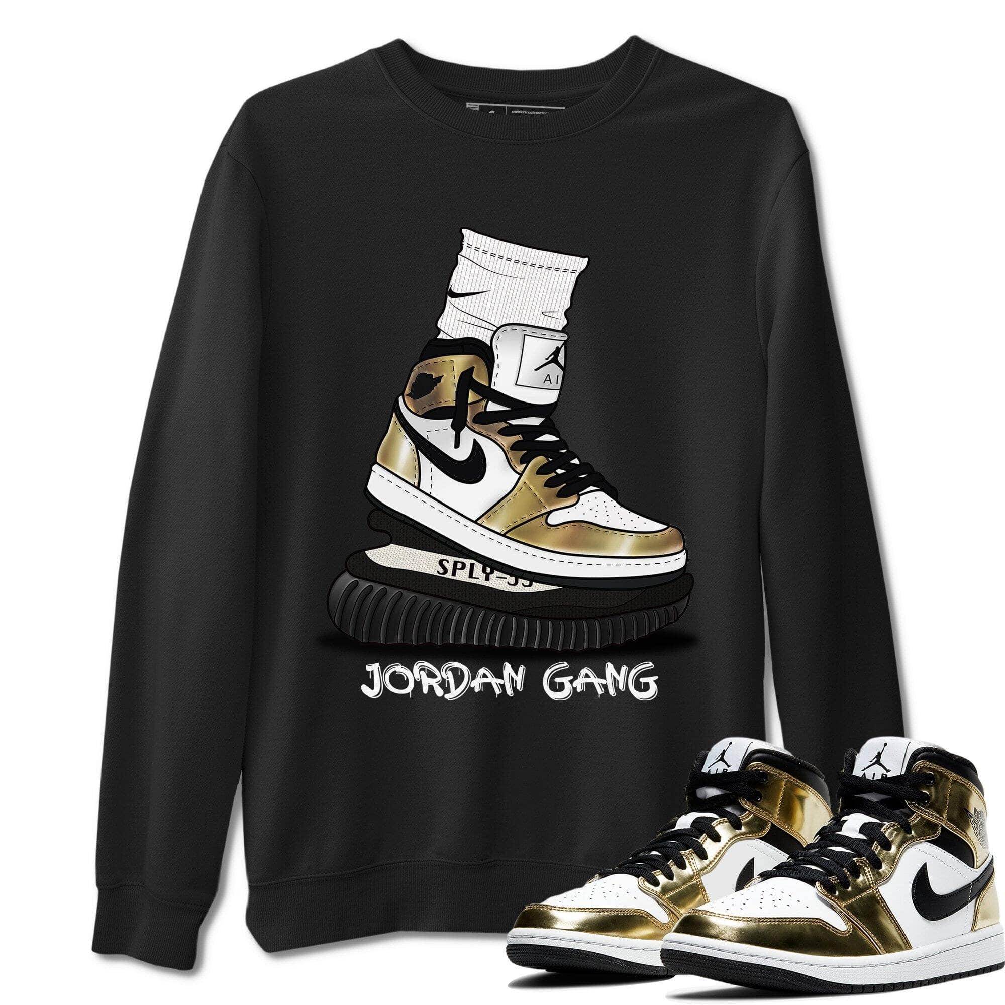 Jordan 1 Metallic Gold Shirt To Match Jordans Jordan Gang Sneaker Tees Jordan 1 Metallic Gold Drip Gear Zone Sneaker Matching Clothing Unisex Shirts