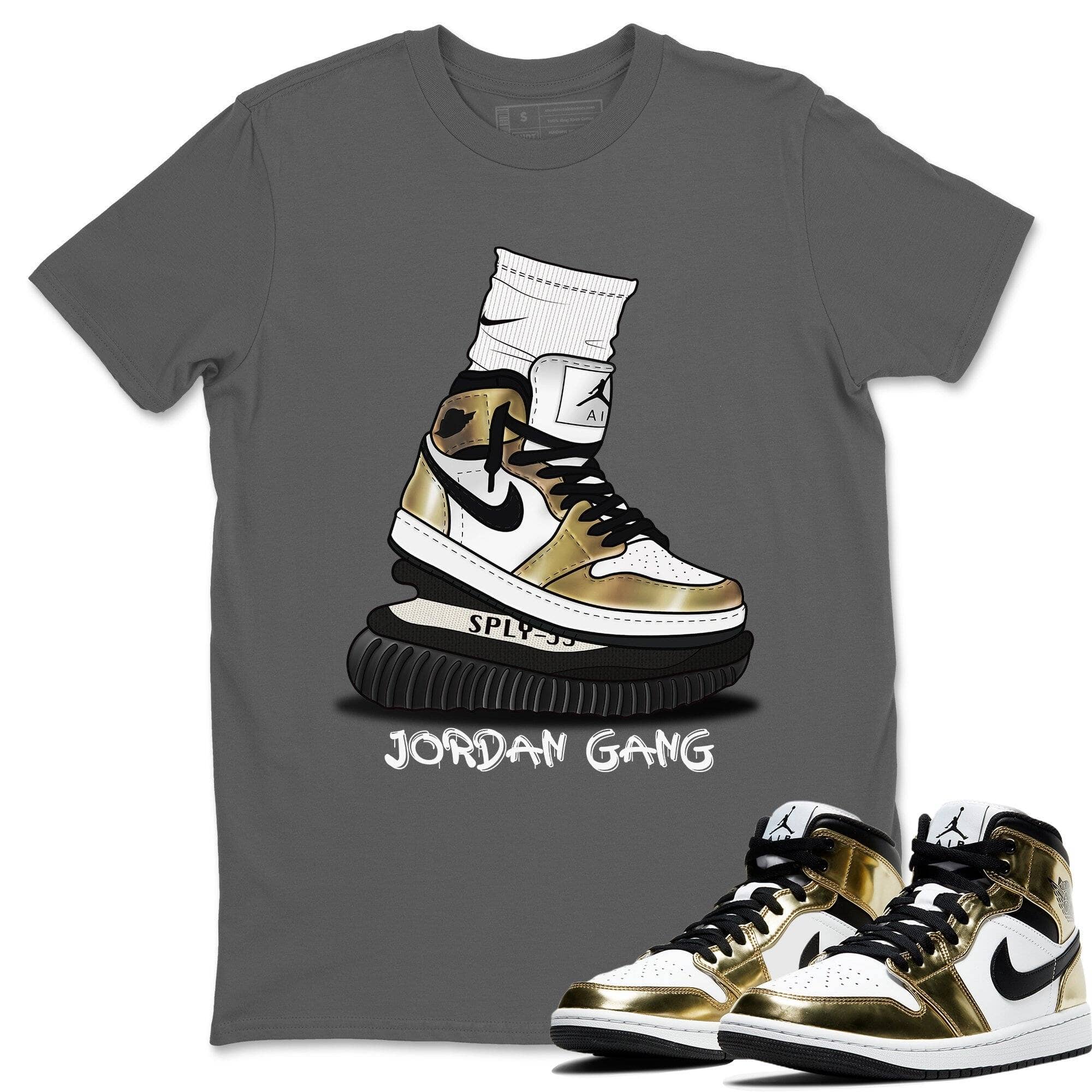 Jordan 1 Metallic Gold Shirt To Match Jordans Jordan Gang Sneaker Tees Jordan 1 Metallic Gold Drip Gear Zone Sneaker Matching Clothing Unisex Shirts