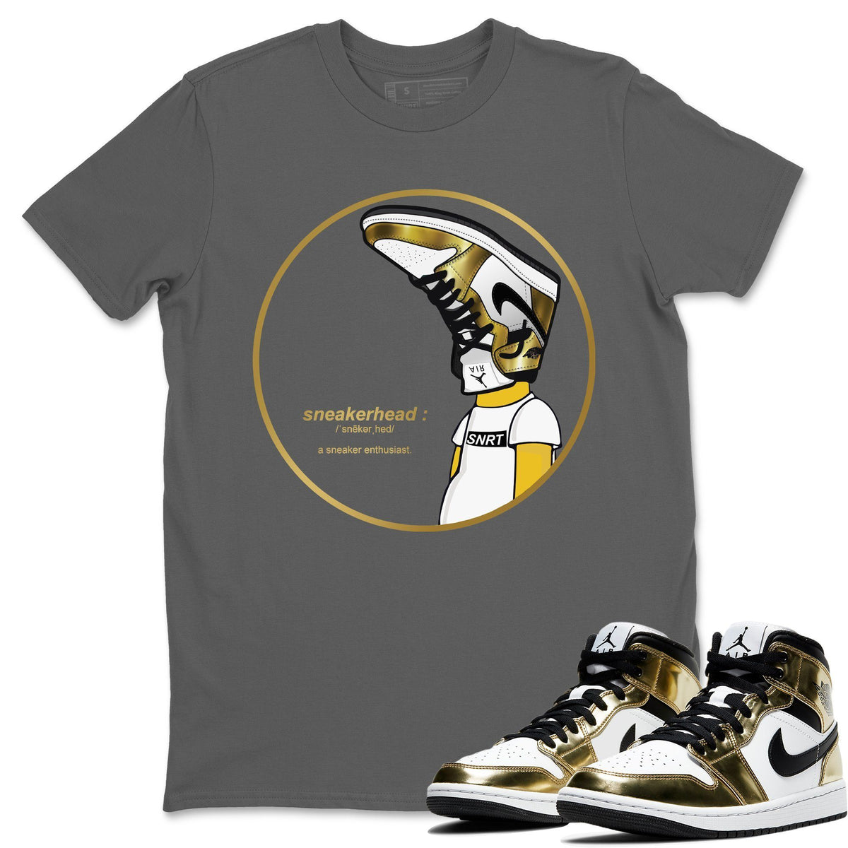 Jordan 1 Metallic Gold Shirt To Match Jordans Sneakerhead Sneaker Tees Jordan 1 Metallic Gold Drip Gear Zone Sneaker Matching Clothing Unisex Shirts
