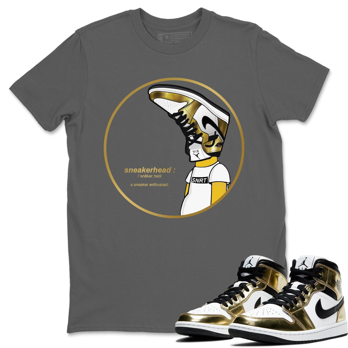 Jordan 1 Metallic Gold Shirt To Match Jordans Sneakerhead Sneaker Tees Jordan 1 Metallic Gold Drip Gear Zone Sneaker Matching Clothing Unisex Shirts