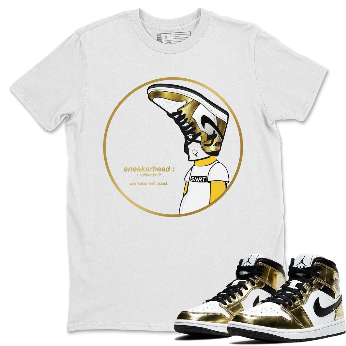 Jordan 1 Metallic Gold Shirt To Match Jordans Sneakerhead Sneaker Tees Jordan 1 Metallic Gold Drip Gear Zone Sneaker Matching Clothing Unisex Shirts