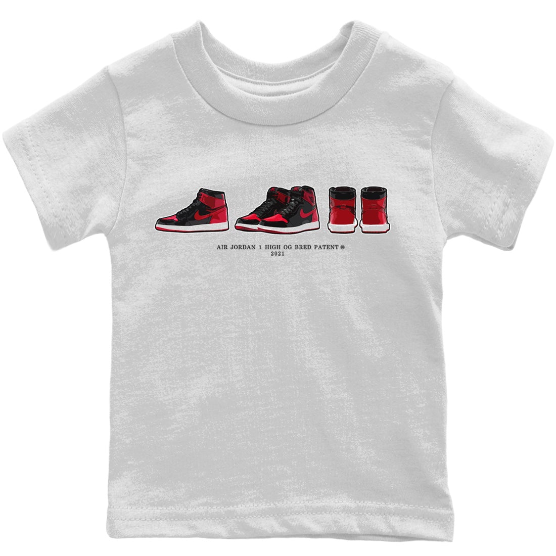 Jordan 1 Bred Patent Sneaker Matching T-Shirt Air Jordan 1 Prelude Sneaker Tees Jordan 1 Bred Patent Sneaker Release Tees Kids Shirts