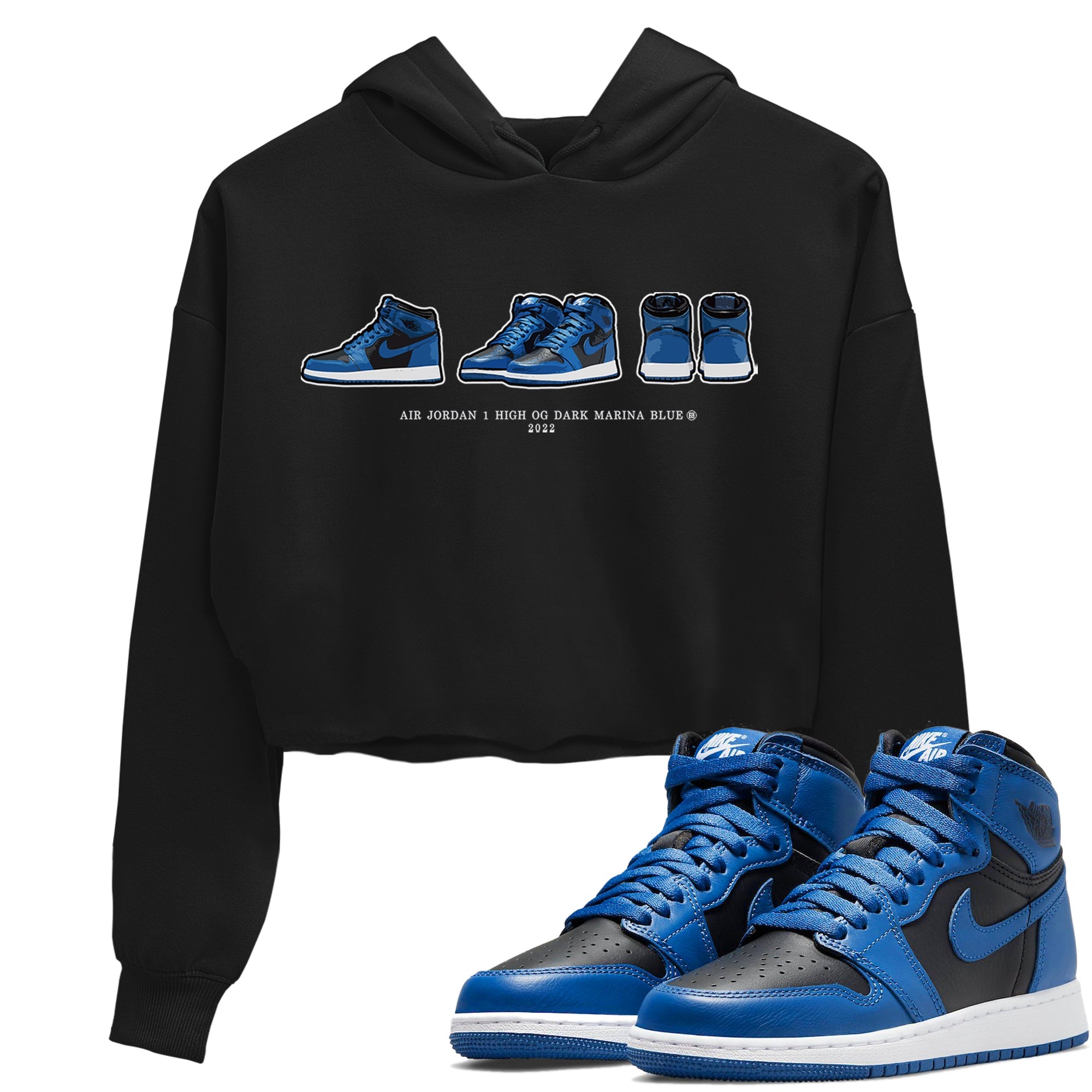 Jordan 1 Dark Marina Blue Sneaker Matching T-Shirt Air Jordan 1 Prelude Sneaker Tees Jordan 1 Dark Marina Blue Sneaker Release Tees Women's Shirts