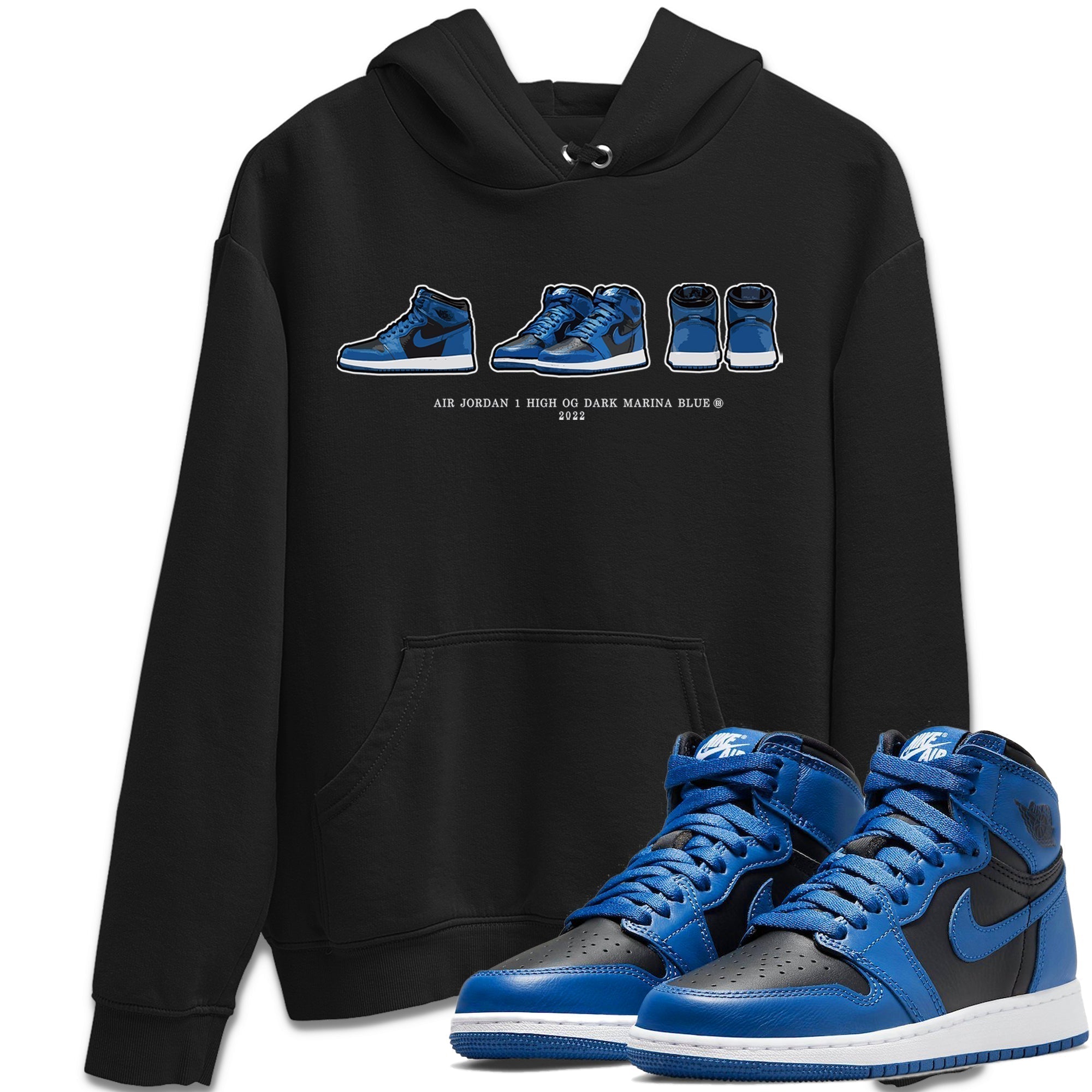 Jordan 1 Dark Marina Blue Sneaker Matching T-Shirt Air Jordan 1 Prelude Sneaker Tees Jordan 1 Dark Marina Blue Sneaker Release Tees Crew Neck Tees
