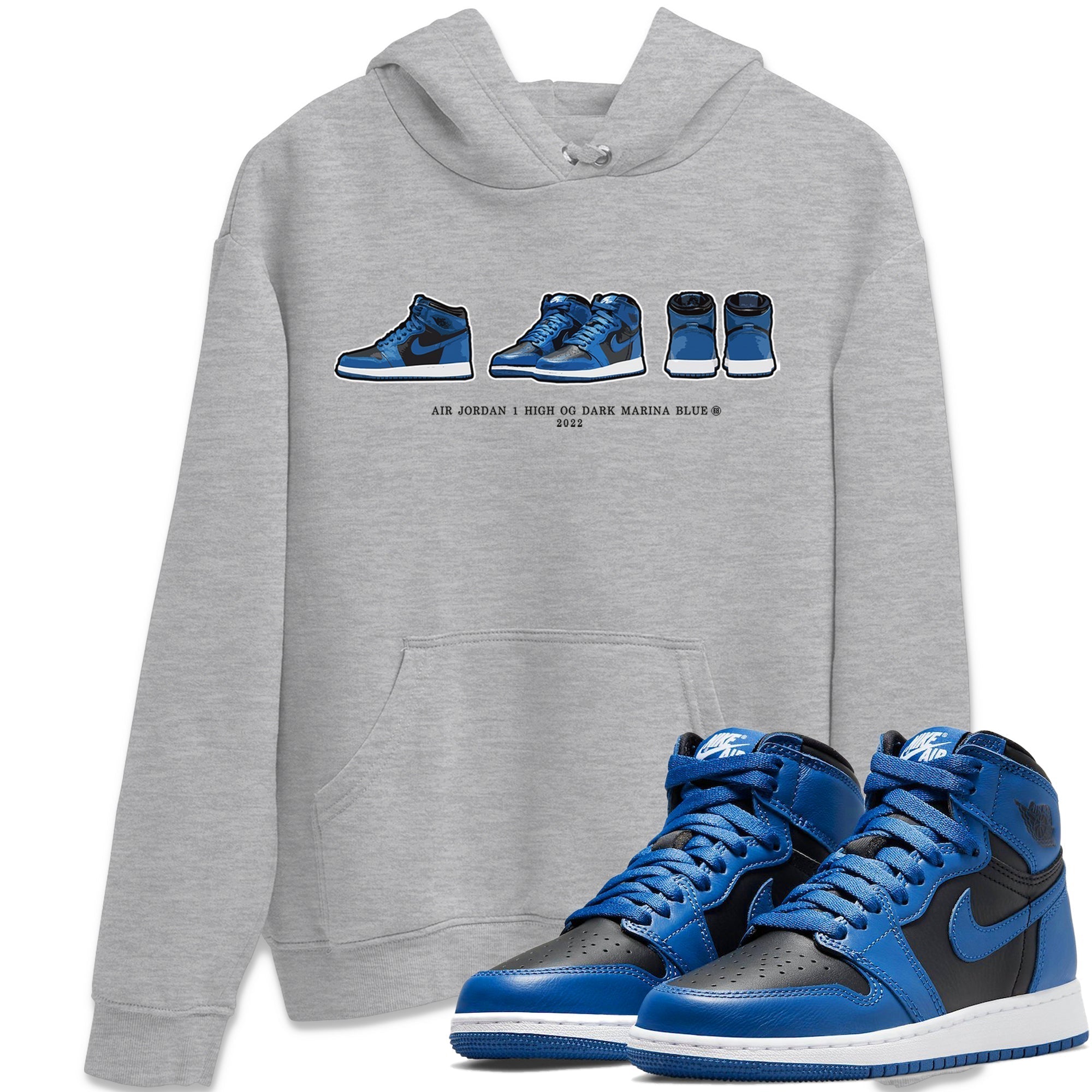 Jordan 1 Dark Marina Blue Sneaker Matching T-Shirt Air Jordan 1 Prelude Sneaker Tees Jordan 1 Dark Marina Blue Sneaker Release Tees Crew Neck Tees