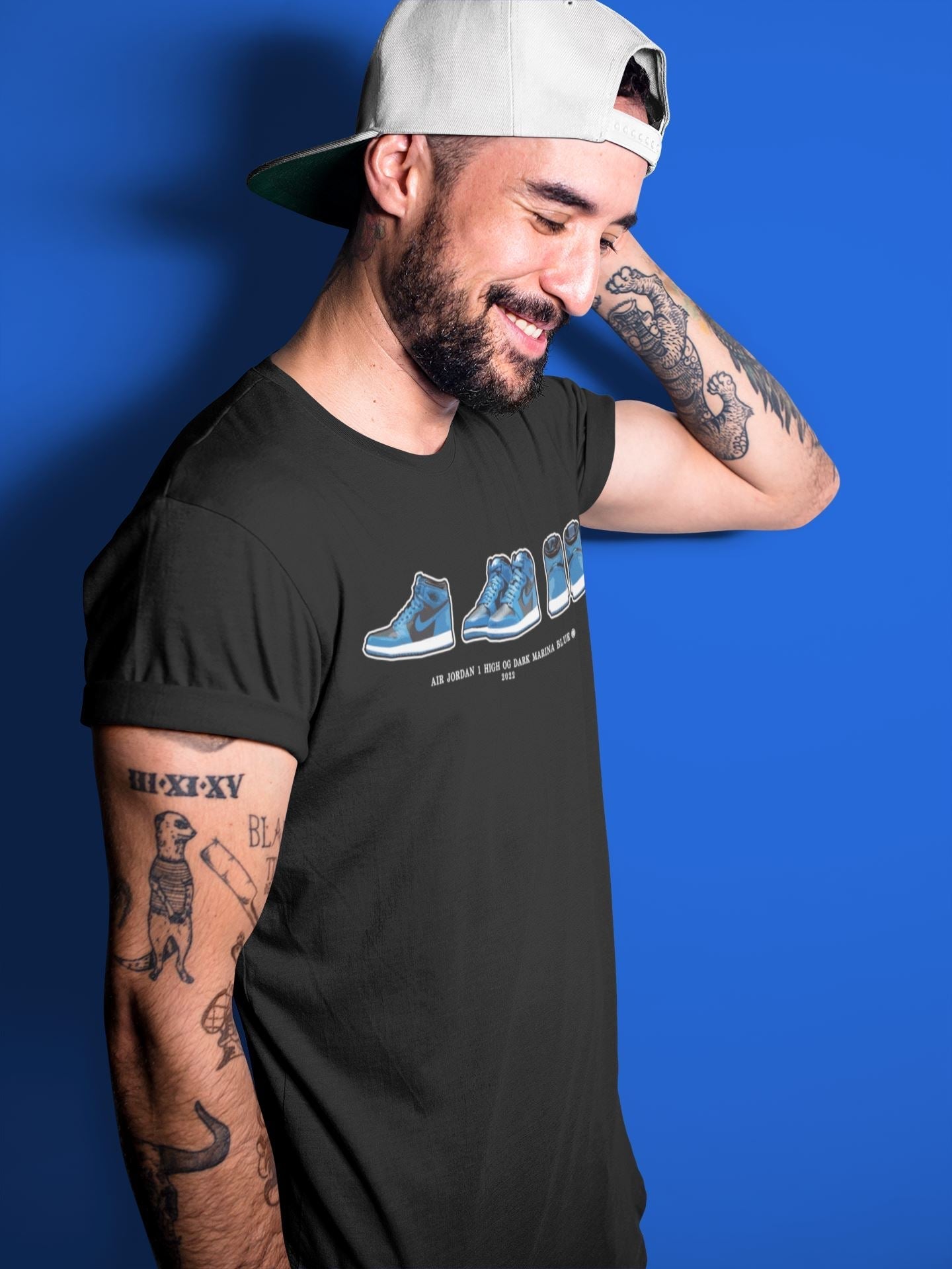 Jordan 1 Dark Marina Blue Sneaker Matching T-Shirt Air Jordan 1 Prelude Sneaker Tees Jordan 1 Dark Marina Blue Sneaker Release Tees Crew Neck Tees