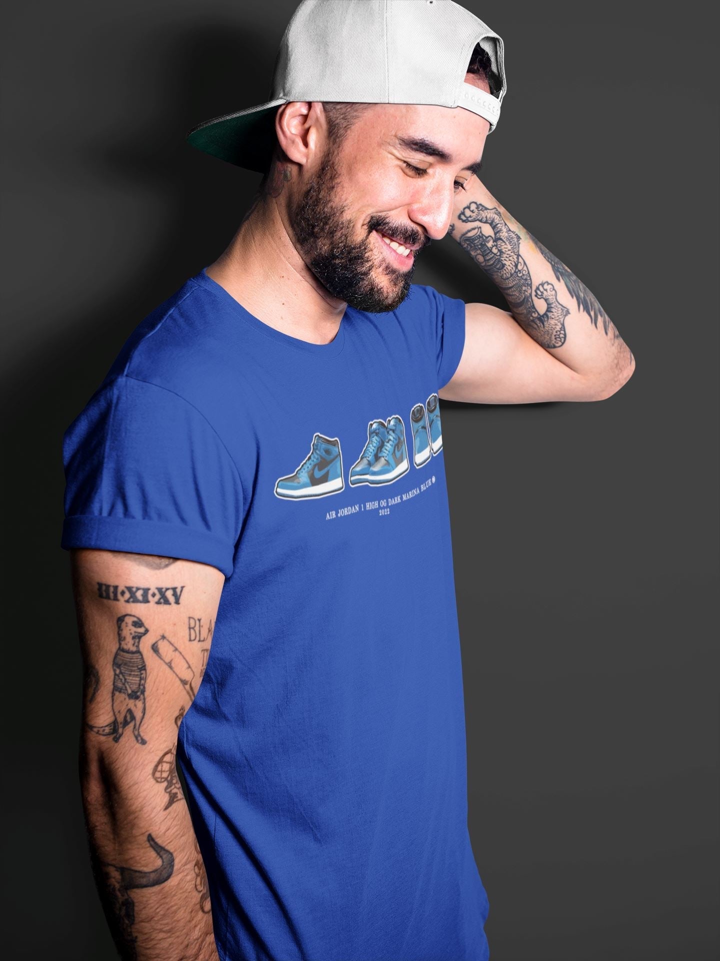 Jordan 1 Dark Marina Blue Sneaker Matching T-Shirt Air Jordan 1 Prelude Sneaker Tees Jordan 1 Dark Marina Blue Sneaker Release Tees Crew Neck Tees