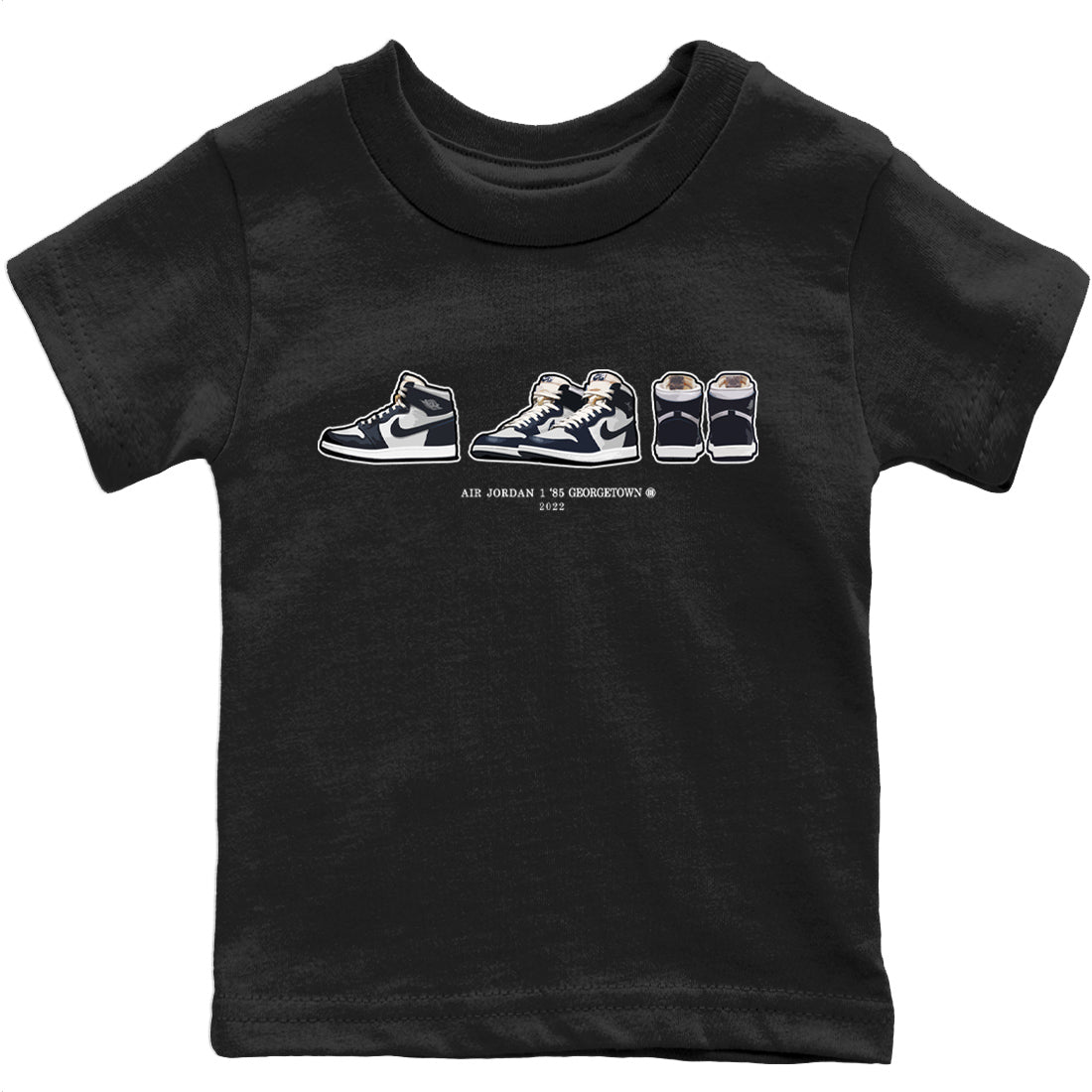Jordan 1 85 Georgetown Sneaker Match Tees Air Jordan 1 Prelude Sneaker Tees Jordan 1 85 Georgetown Jordan to match sneaker T-Shirt Kids Shirts