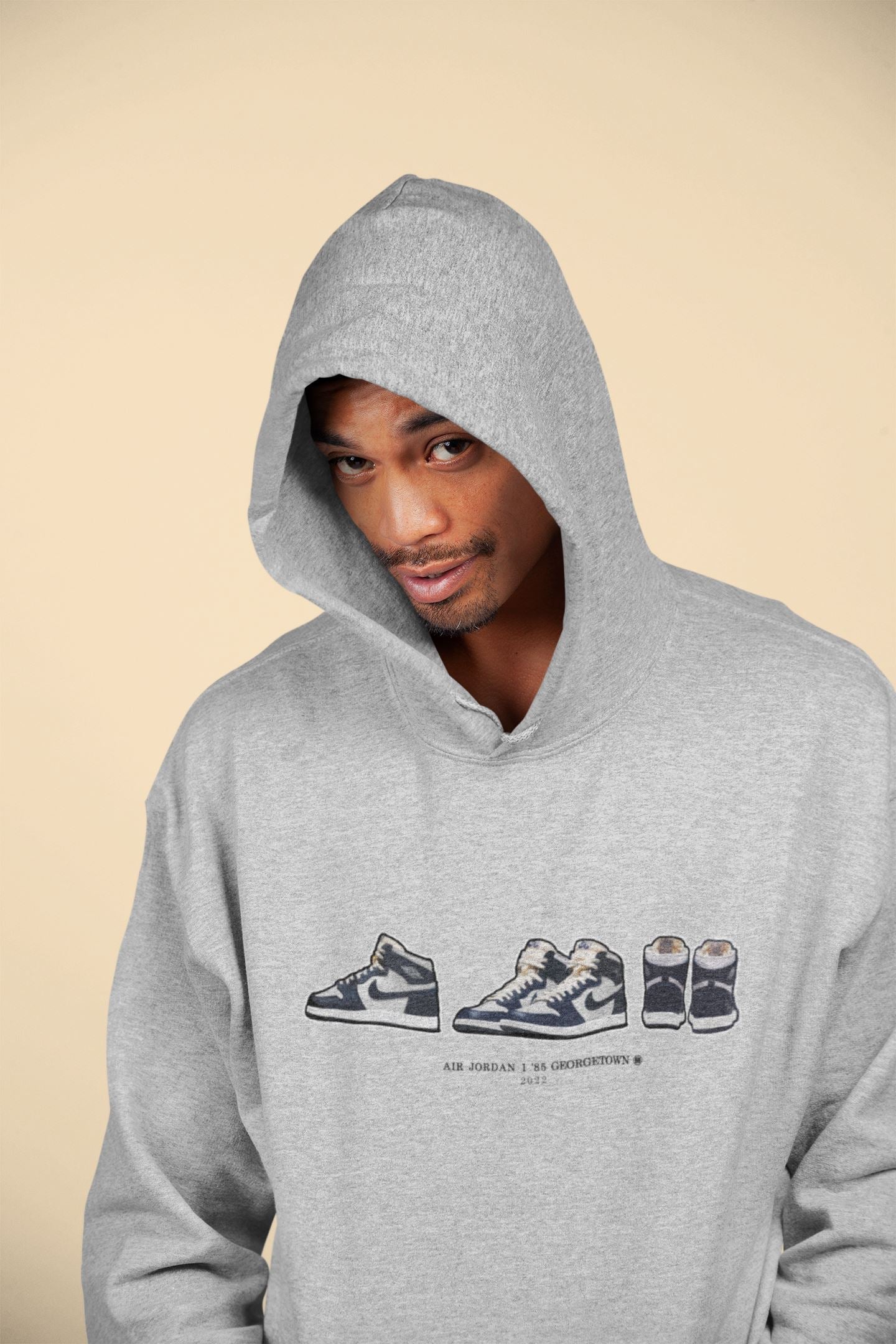 Jordan 1 85 Georgetown Sneaker Match Tees Air Jordan 1 Prelude Sneaker Tees Jordan 1 85 Georgetown Jordan to match sneaker T-Shirt Crew Neck Shirts
