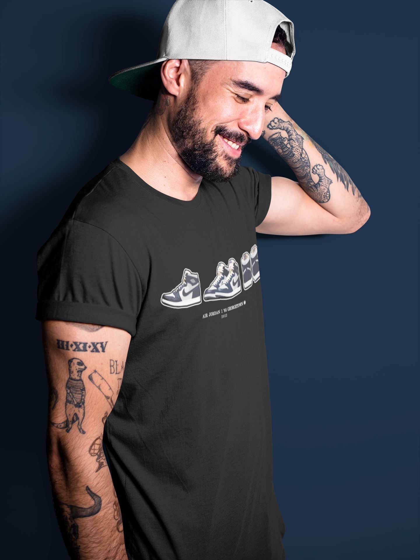 Jordan 1 85 Georgetown Sneaker Match Tees Air Jordan 1 Prelude Sneaker Tees Jordan 1 85 Georgetown Jordan to match sneaker T-Shirt Crew Neck Shirts