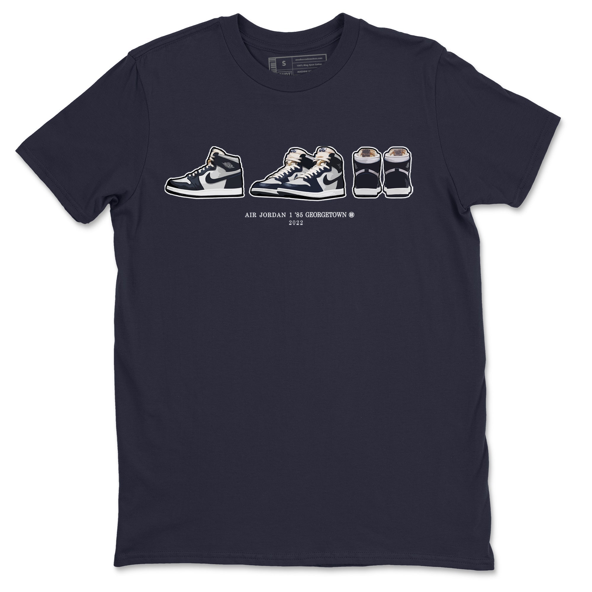 Jordan 1 85 Georgetown Sneaker Match Tees Air Jordan 1 Prelude Sneaker Tees Jordan 1 85 Georgetown Jordan to match sneaker T-Shirt Crew Neck Shirts