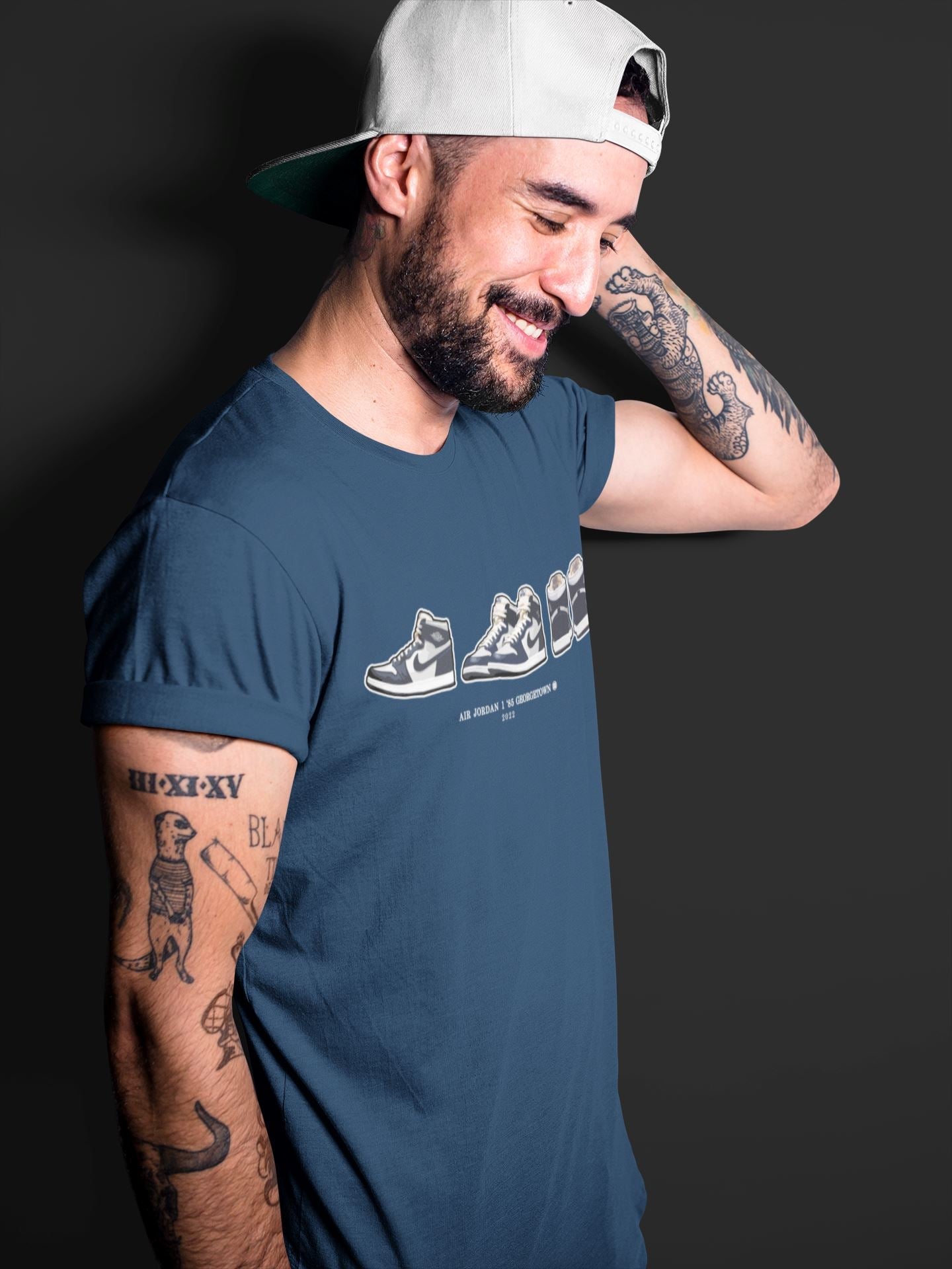 Jordan 1 85 Georgetown Sneaker Match Tees Air Jordan 1 Prelude Sneaker Tees Jordan 1 85 Georgetown Jordan to match sneaker T-Shirt Crew Neck Shirts