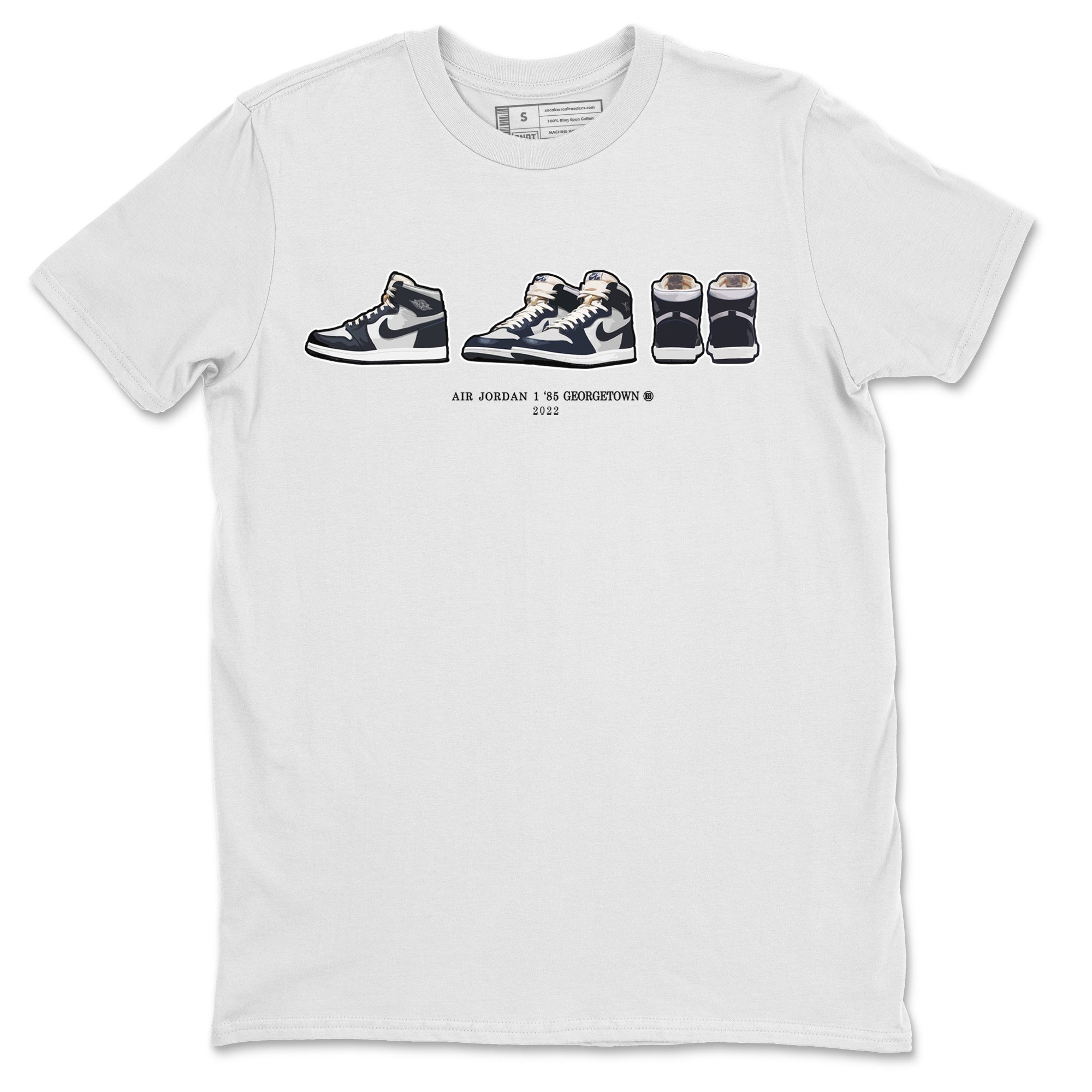 Jordan 1 85 Georgetown Sneaker Match Tees Air Jordan 1 Prelude Sneaker Tees Jordan 1 85 Georgetown Jordan to match sneaker T-Shirt Crew Neck Shirts
